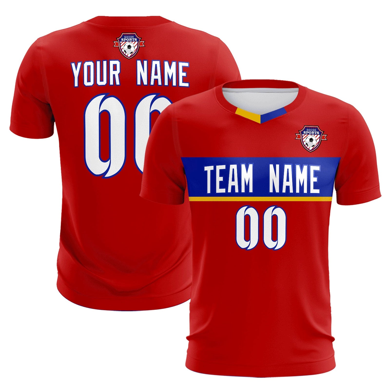 Custom Red Classic Sports Sets Soccer Shirt Jersey