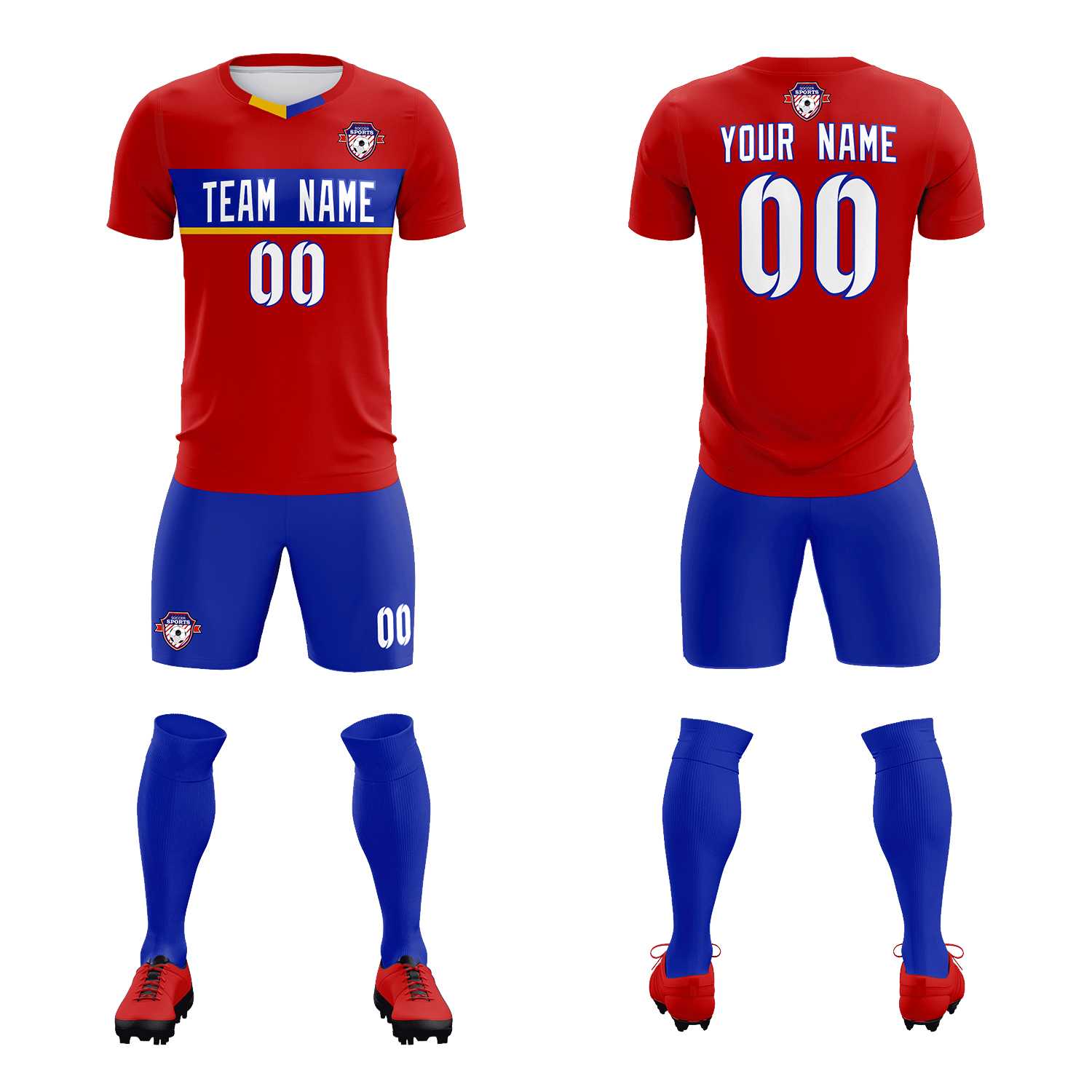Custom Red Classic Sports Sets Soccer Shirt Jersey