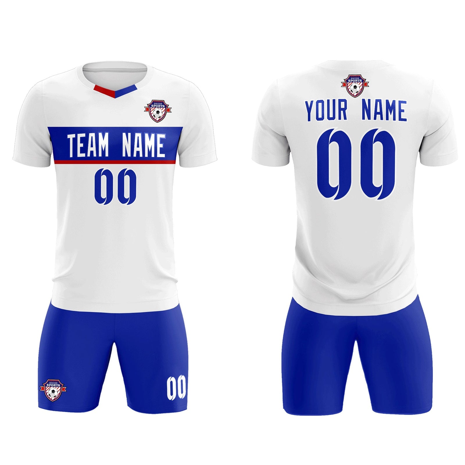Custom White Classic Sports Sets Soccer Shirt Jersey