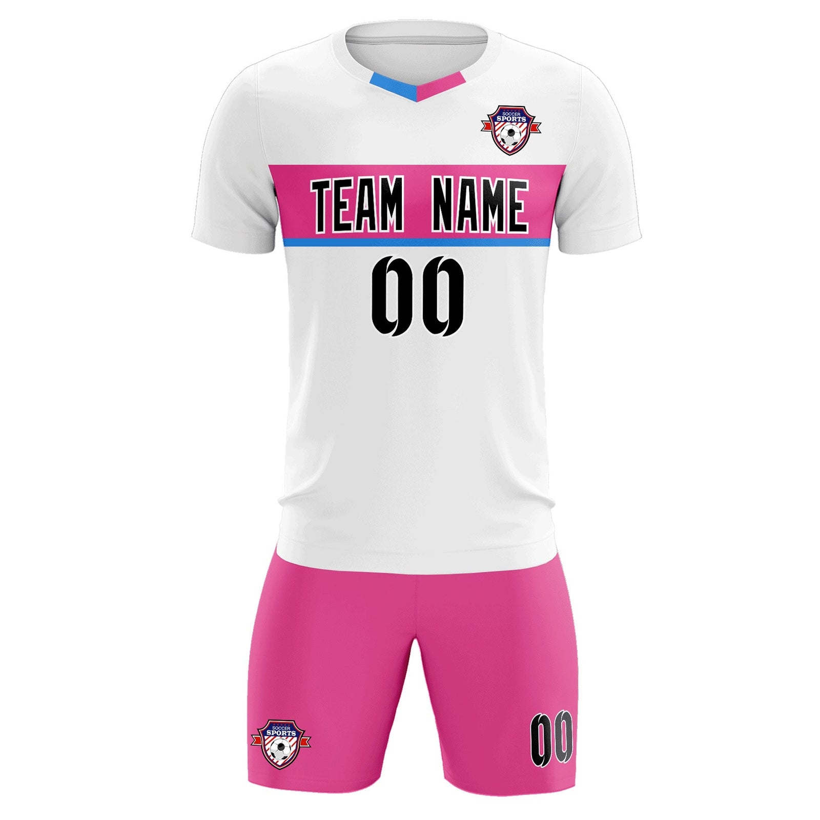 Custom White Classic Sports Sets Soccer Shirt Jersey
