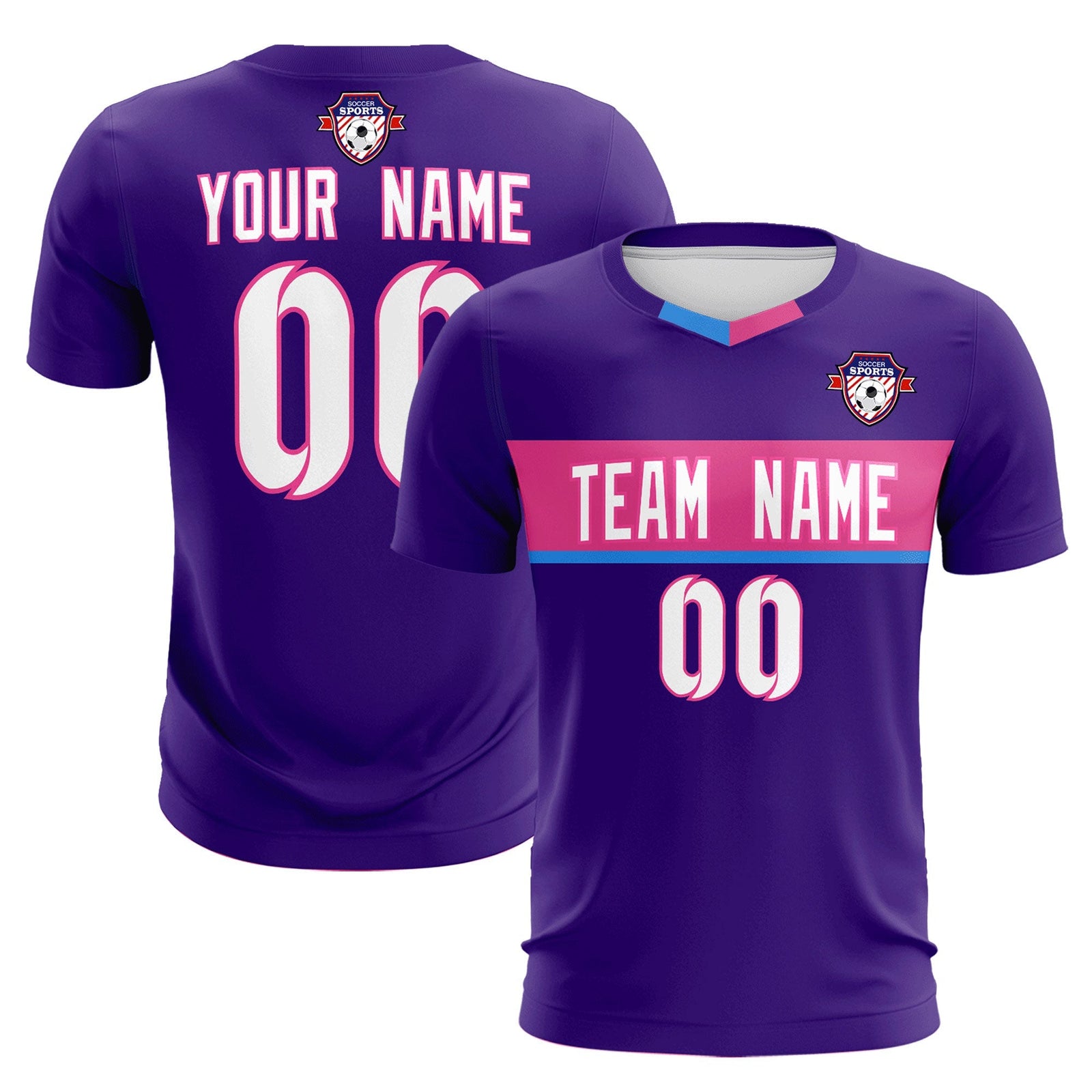 Custom Purple Classic Sports Sets Soccer Shirt Jersey