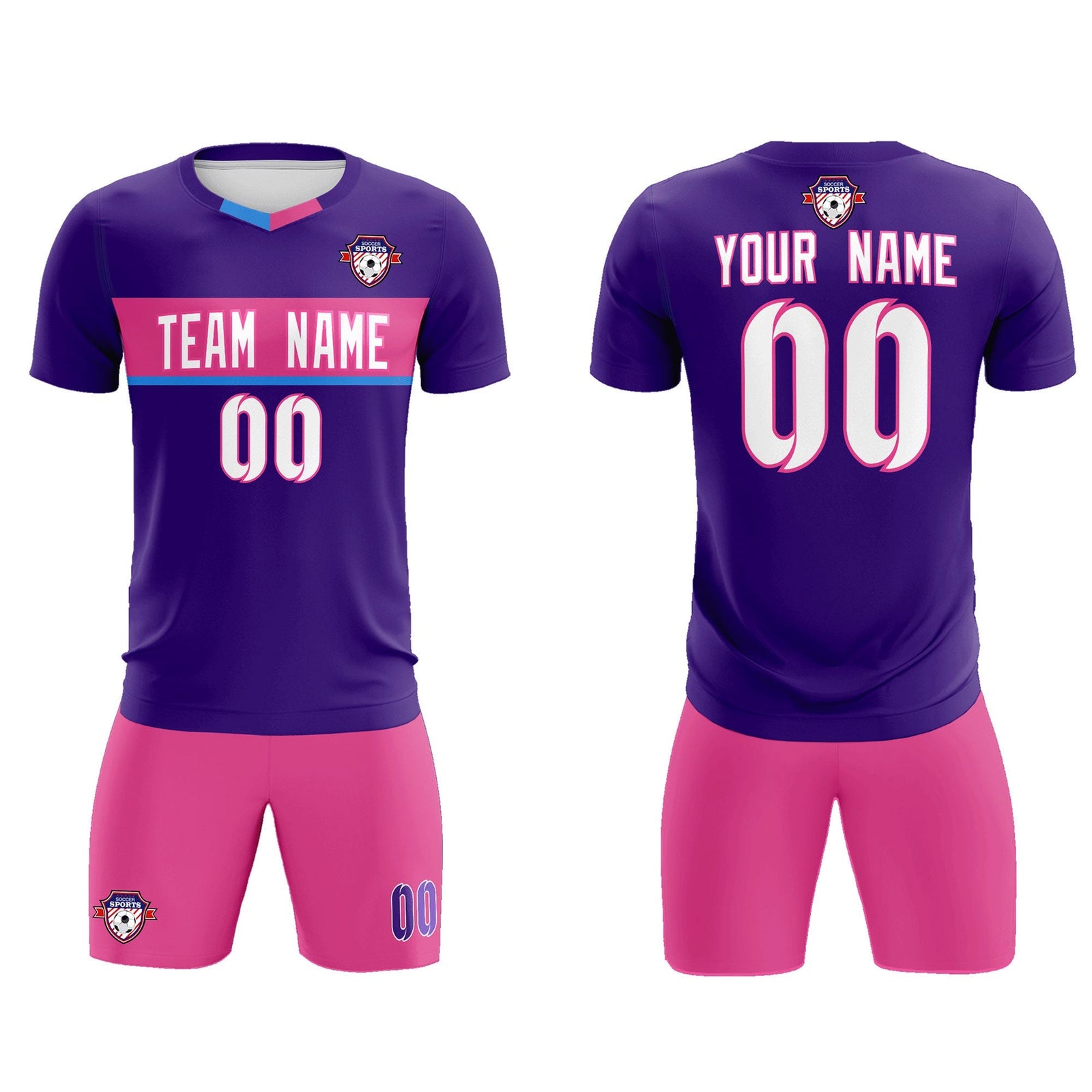 Custom Purple Classic Sports Sets Soccer Shirt Jersey