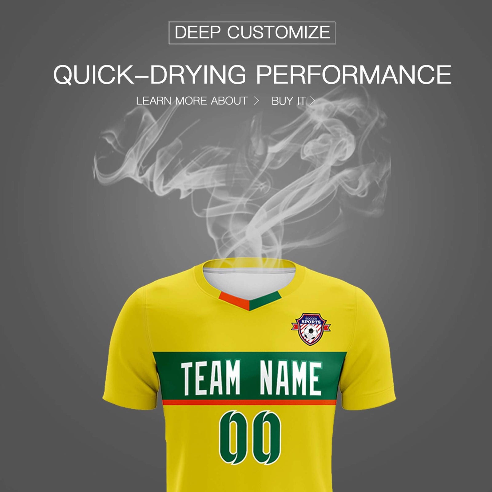 Custom Gold Classic Sports Sets Soccer Shirt Jersey