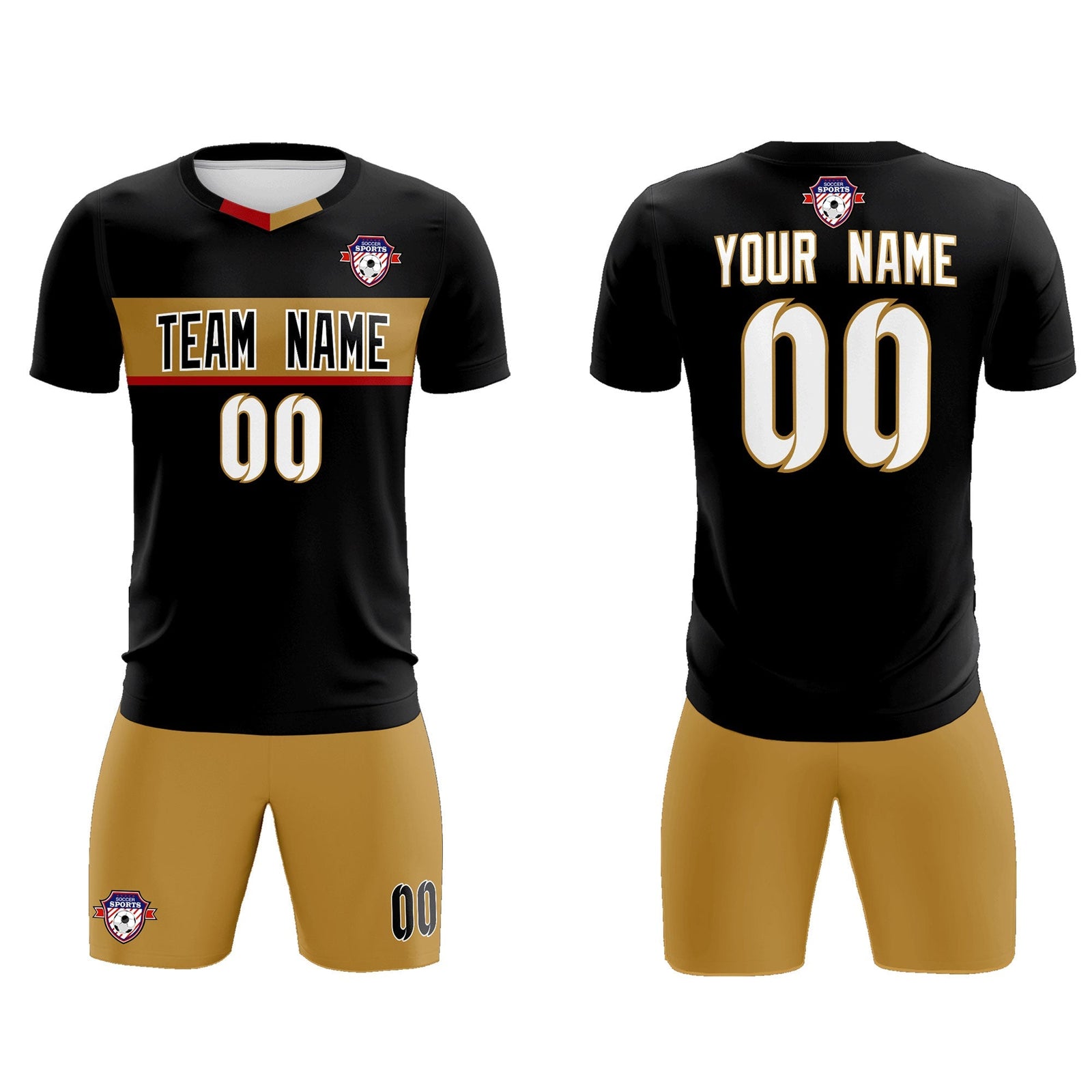 Custom Black Classic Sports Sets Soccer Shirt Jersey