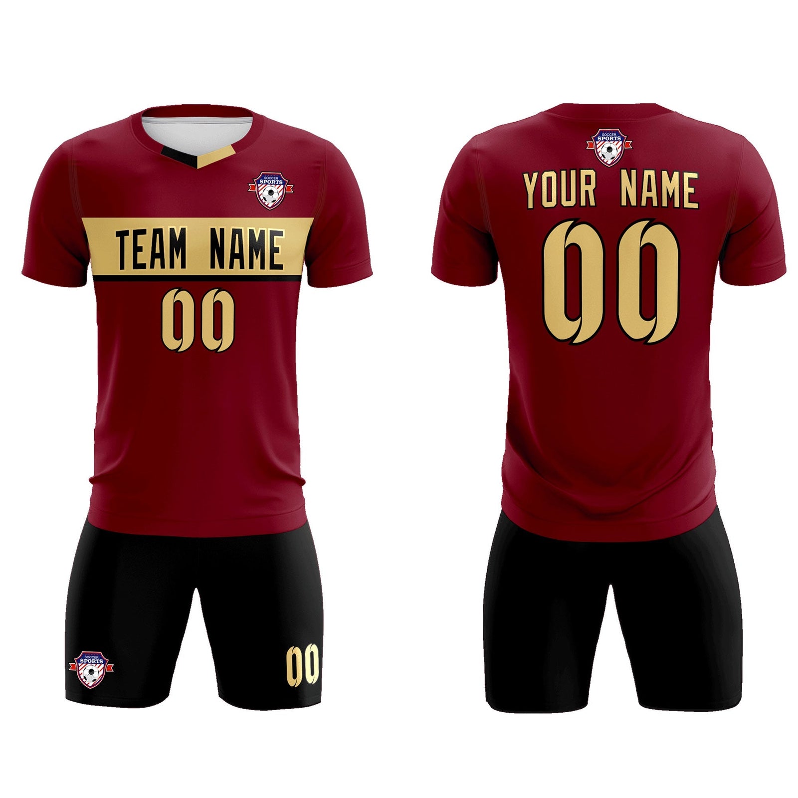 Custom Crimson Classic Sports Sets Soccer Shirt Jersey