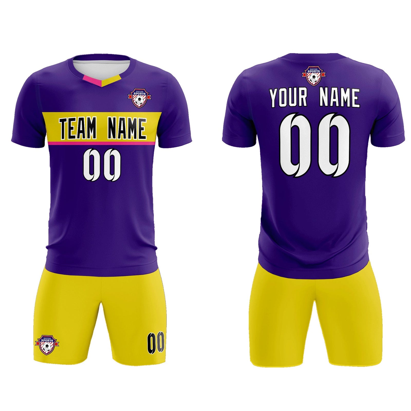 Custom Purple Classic Sports Sets Soccer Shirt Jersey
