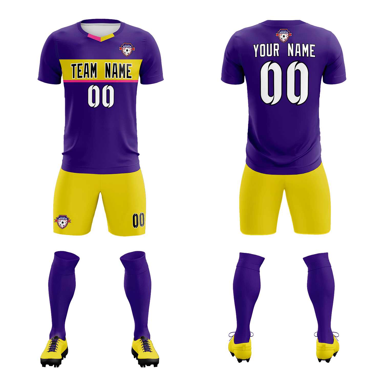 Custom Purple Classic Sports Sets Soccer Shirt Jersey
