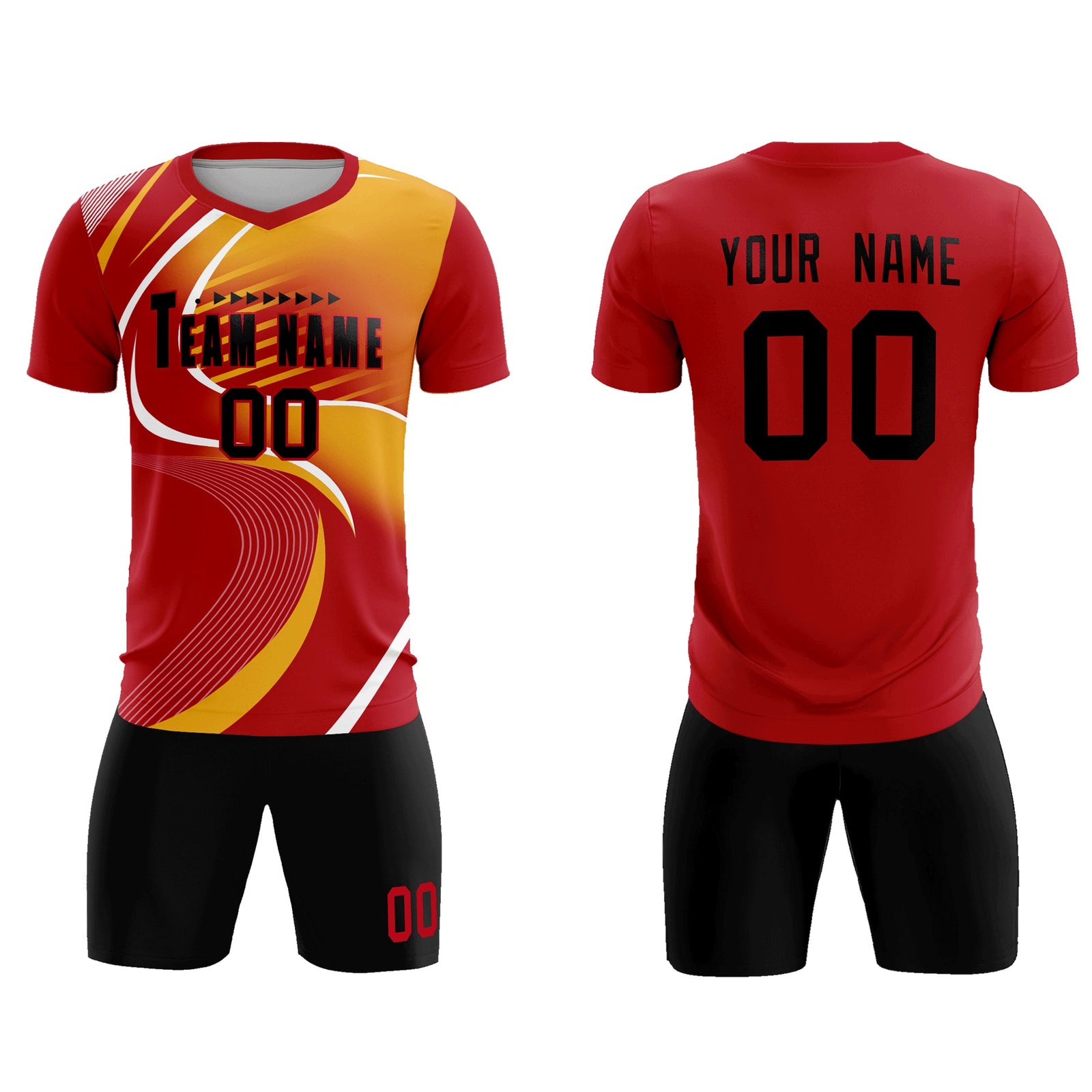 Custom Red Printing Sportswear Soccer Sets Jersey