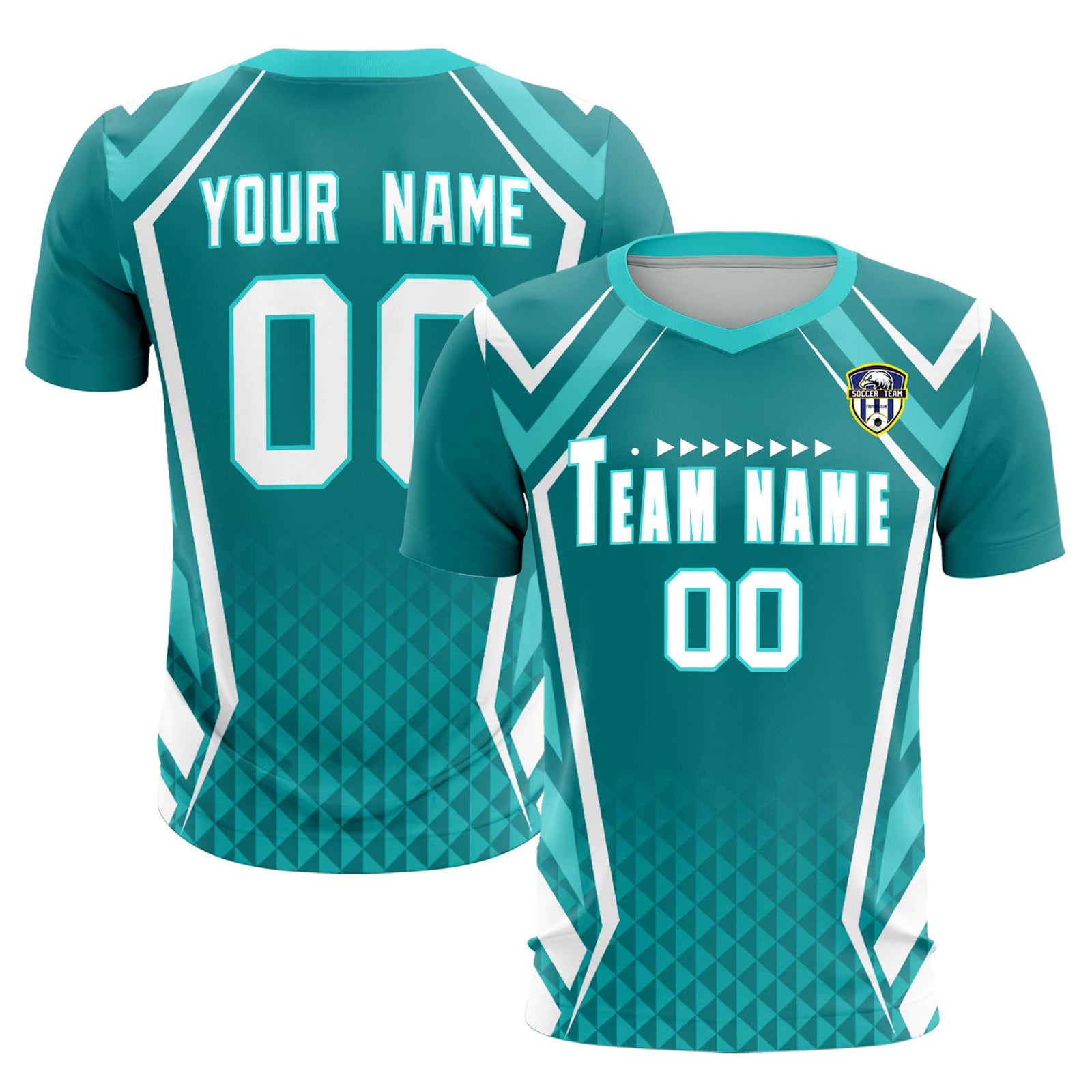 Custom Sky Blue Abstract Breathable Soccer Tops/Sets Jersey