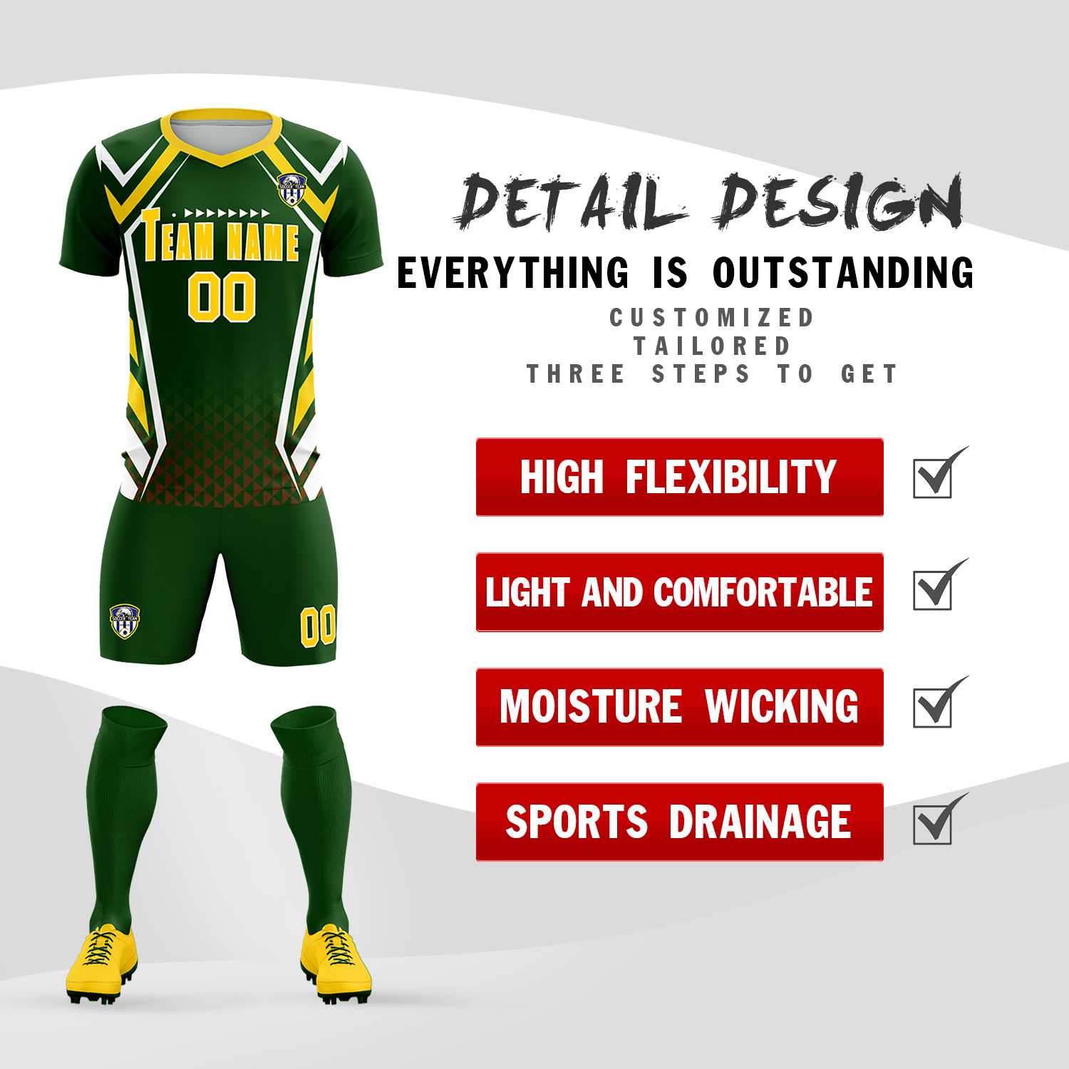 Custom Midnight Green Abstract Breathable Soccer Tops/Sets Jersey