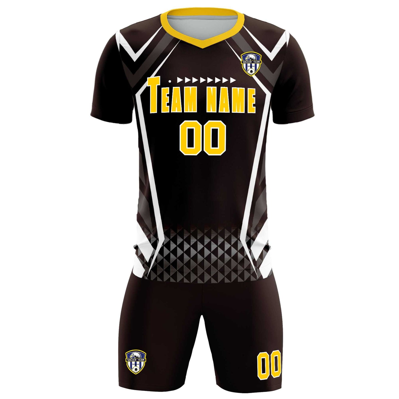 Custom Brown Abstract Breathable Soccer Tops/Sets Jersey