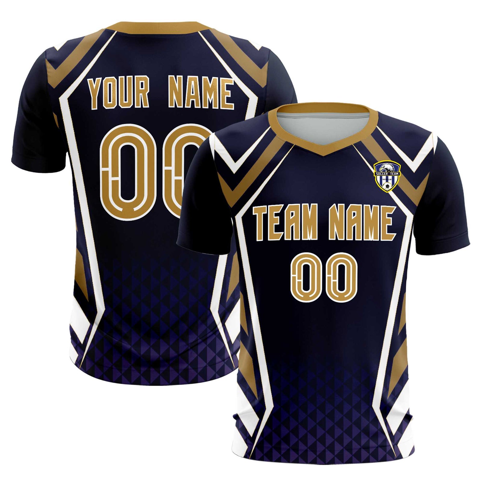 Custom Navy Abstract Breathable Soccer Tops/Sets Jersey
