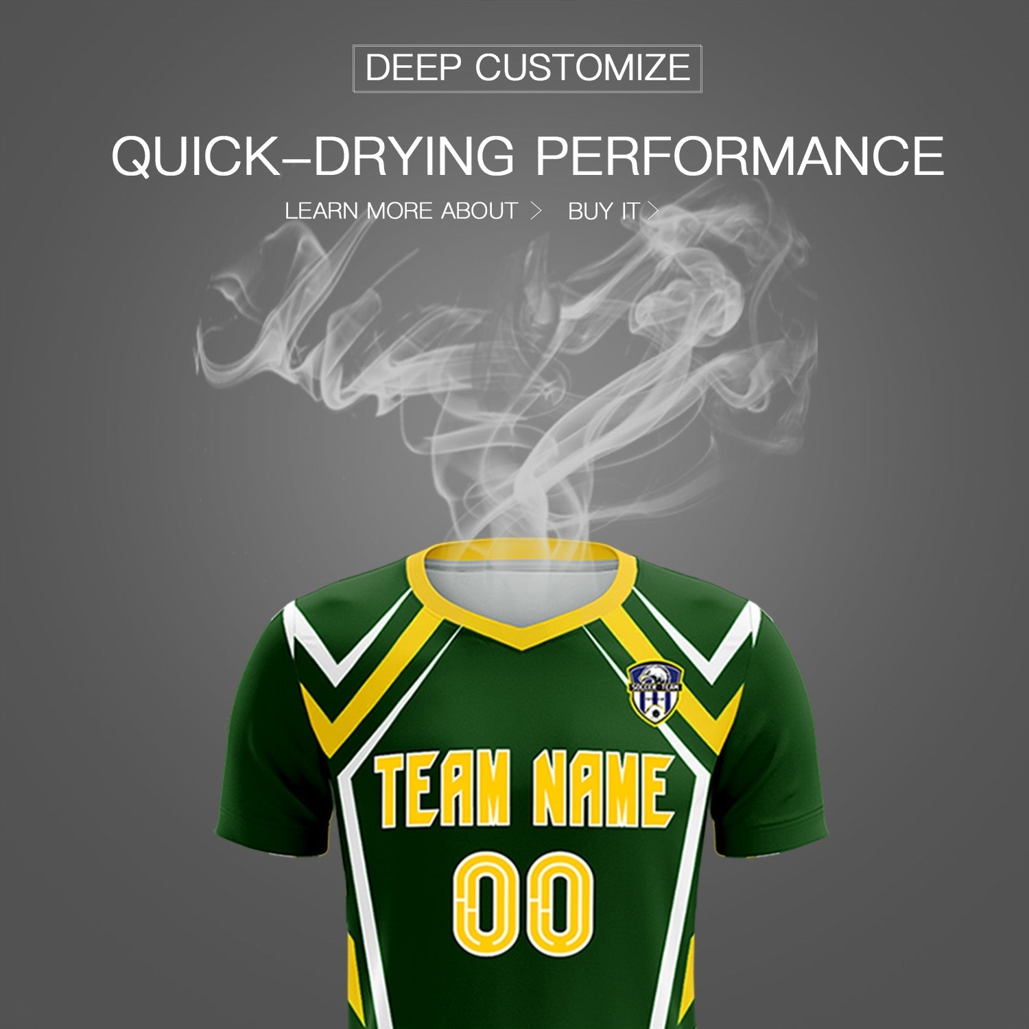 Custom Midnight Green Abstract Breathable Soccer Tops/Sets Jersey