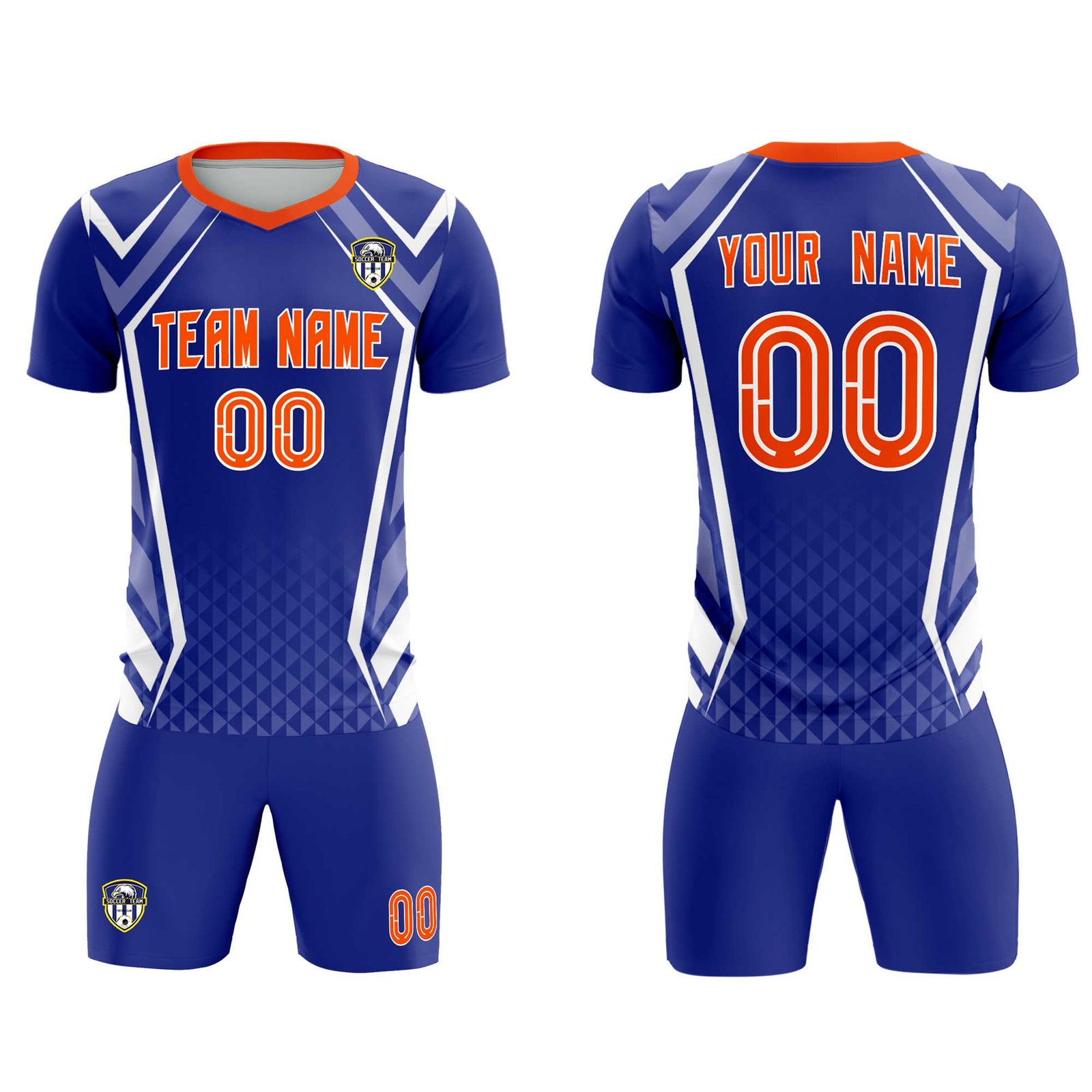 Custom Royal Abstract Breathable Soccer Tops/Sets Jersey
