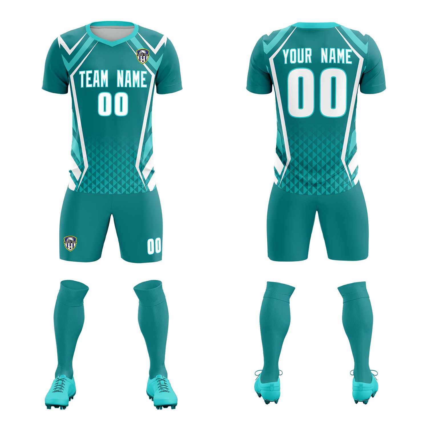 Custom Sky Blue Abstract Breathable Soccer Tops/Sets Jersey