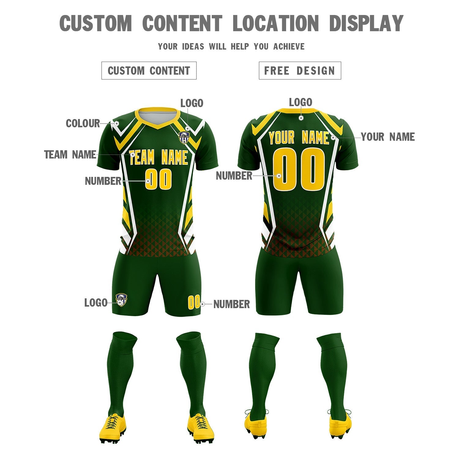 Custom Midnight Green Abstract Breathable Soccer Tops/Sets Jersey