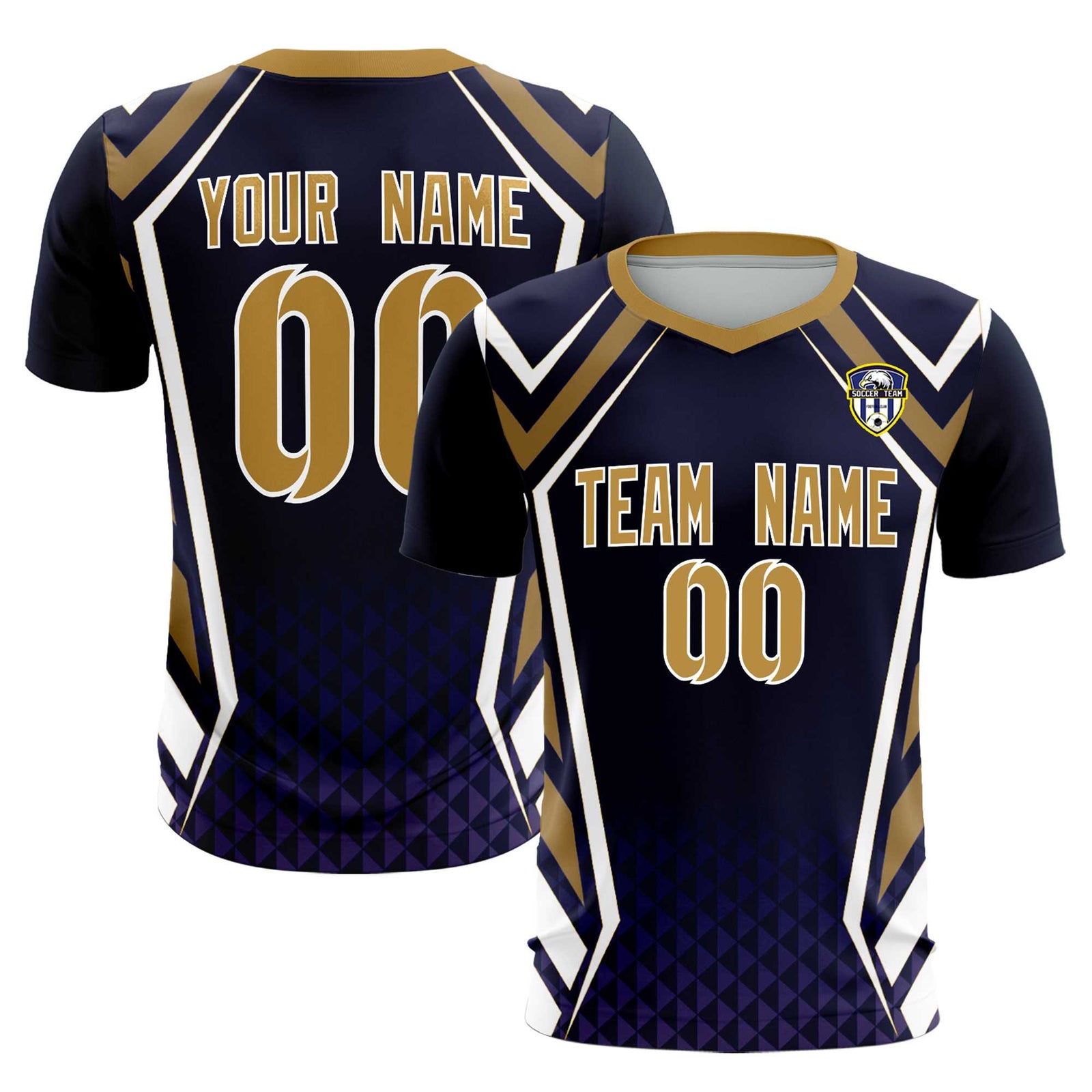 Custom Navy Abstract Breathable Soccer Tops/Sets Jersey