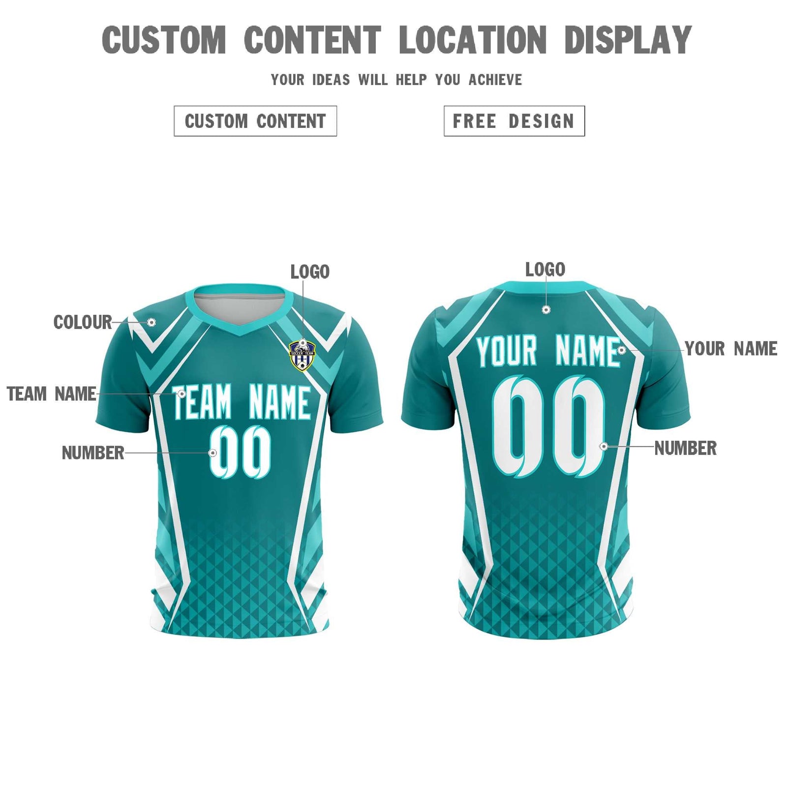 Custom Sky Blue Abstract Breathable Soccer Tops/Sets Jersey