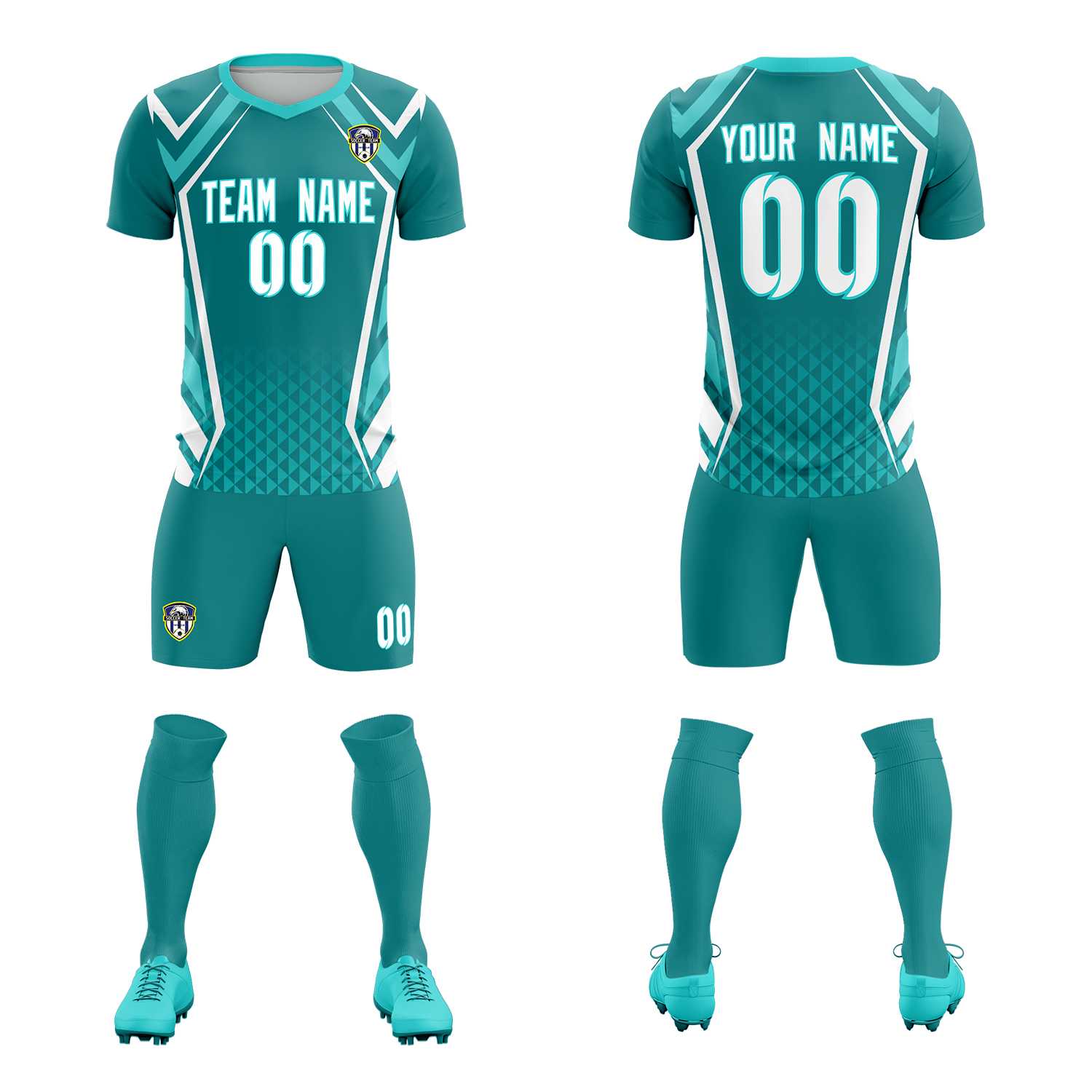 Custom Sky Blue Abstract Breathable Soccer Tops/Sets Jersey