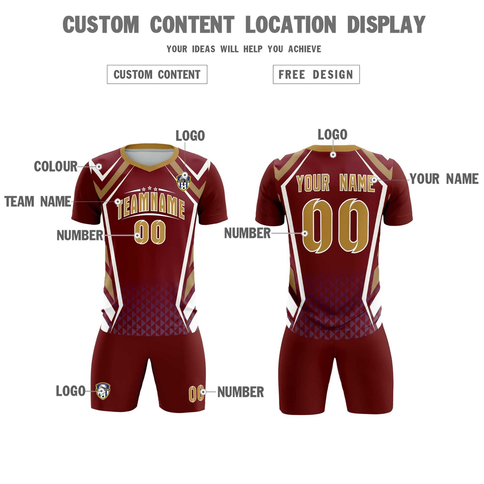 Custom Crimson Abstract Breathable Soccer Tops/Sets Jersey