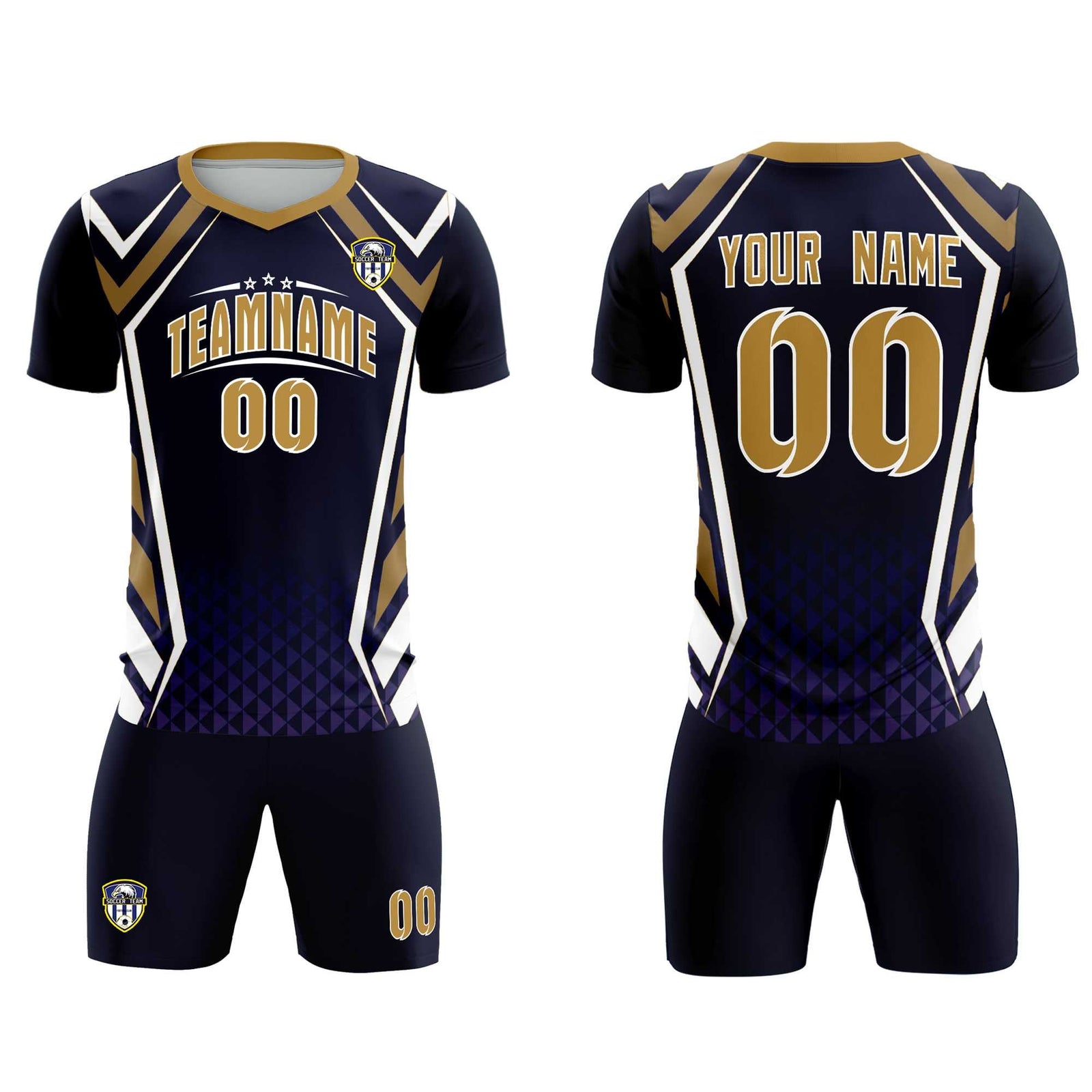 Custom Navy Abstract Breathable Soccer Tops/Sets Jersey