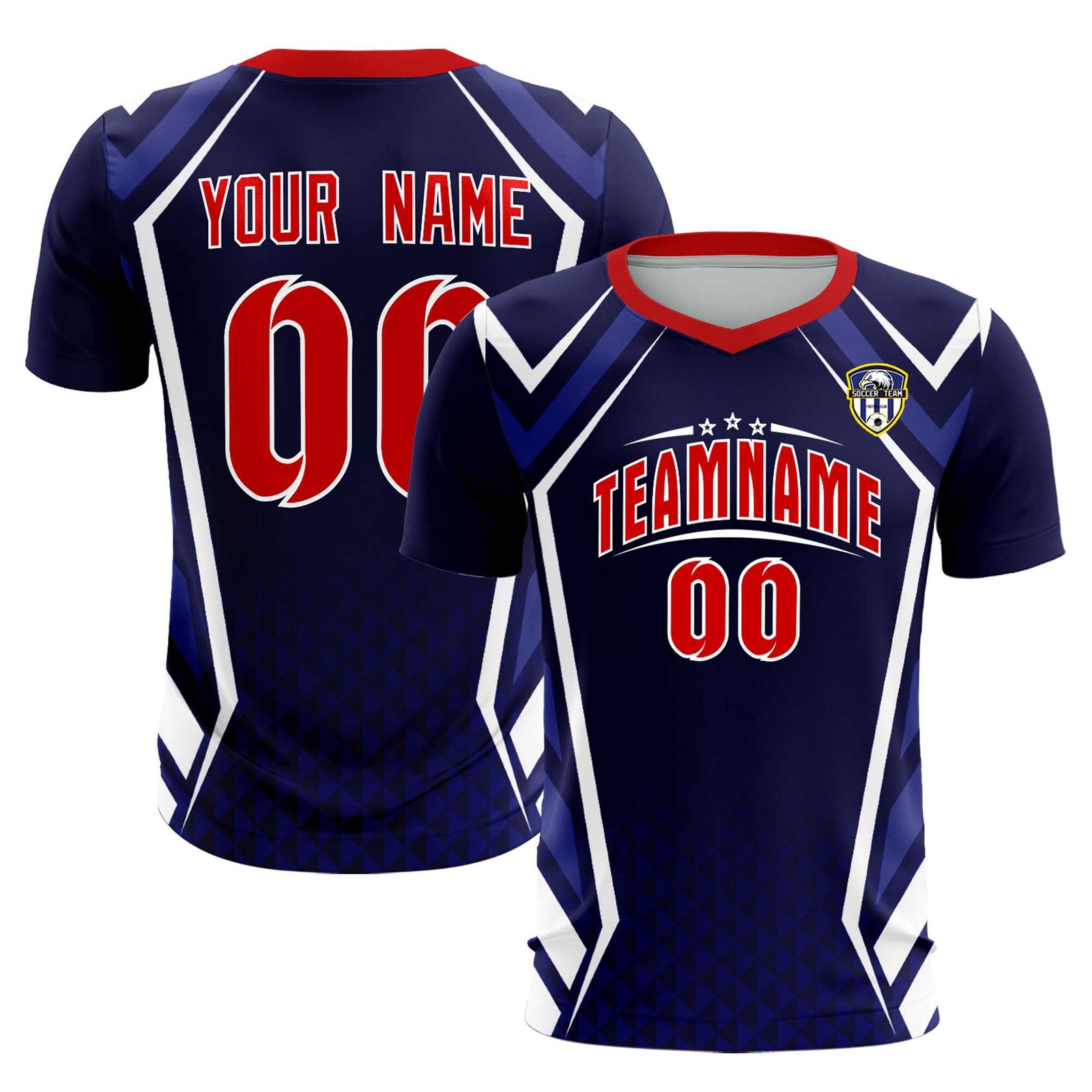 Custom Navy Abstract Breathable Soccer Tops/Sets Jersey