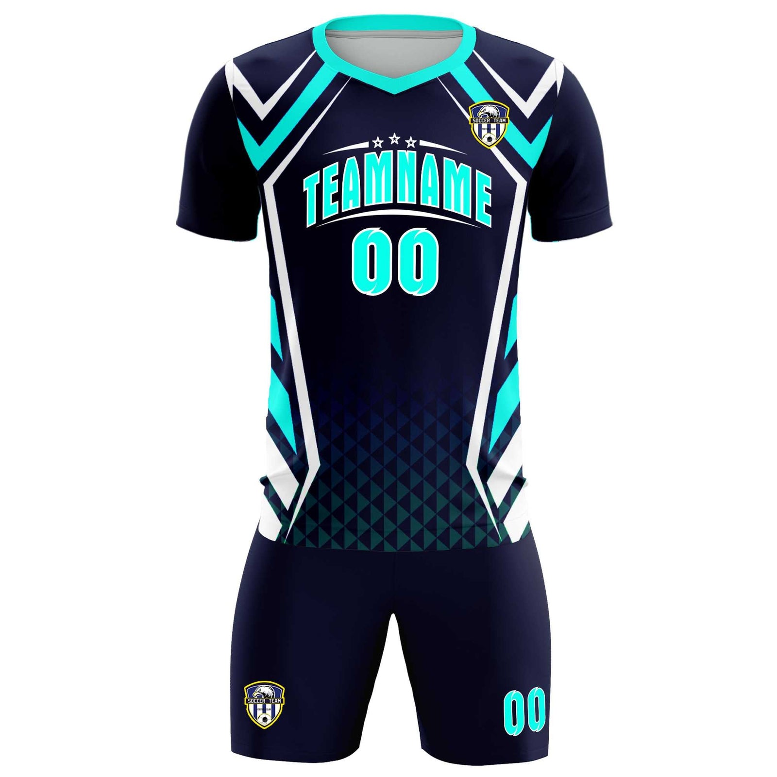 Custom Navy Abstract Breathable Soccer Tops/Sets Jersey