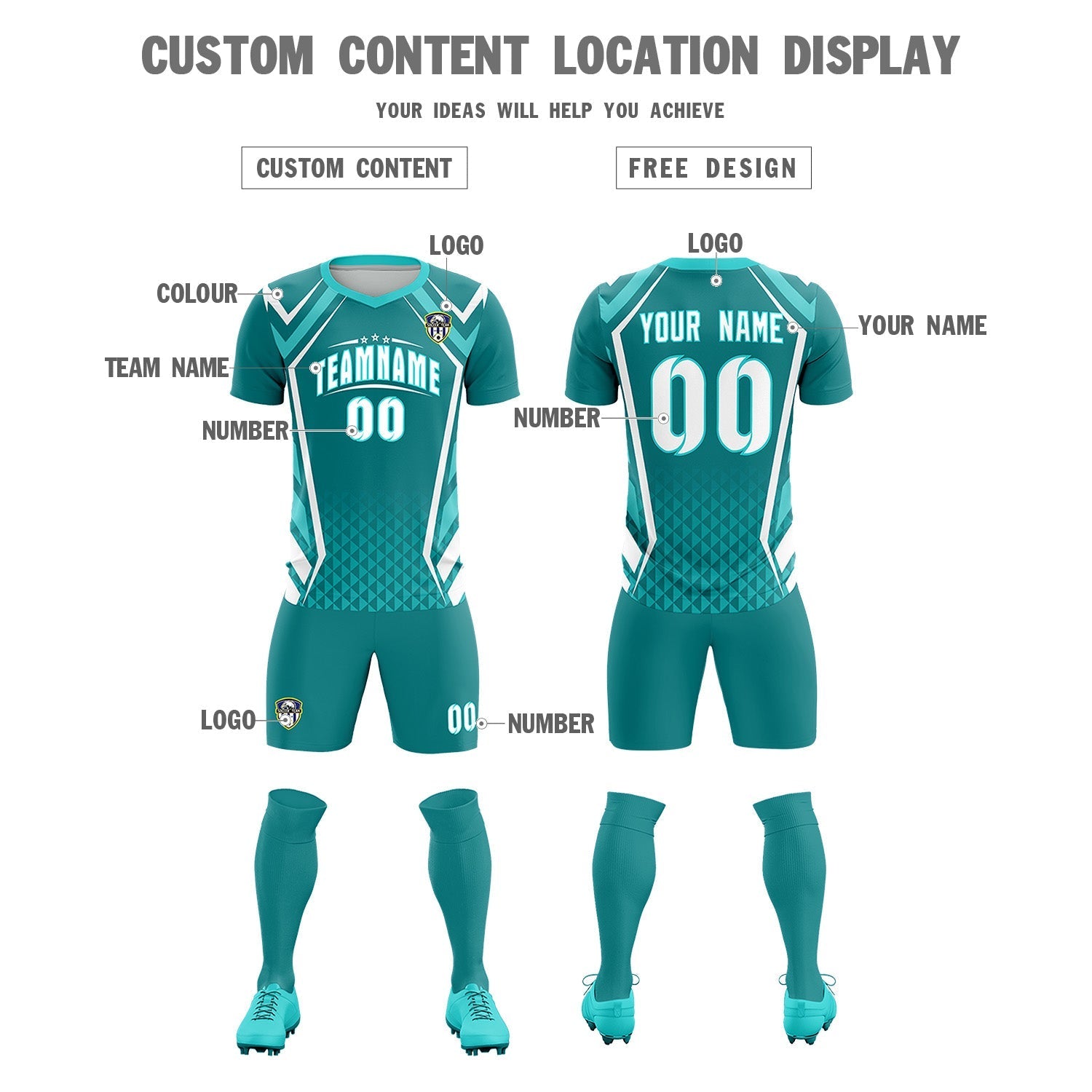Custom Sky Blue Abstract Breathable Soccer Tops/Sets Jersey