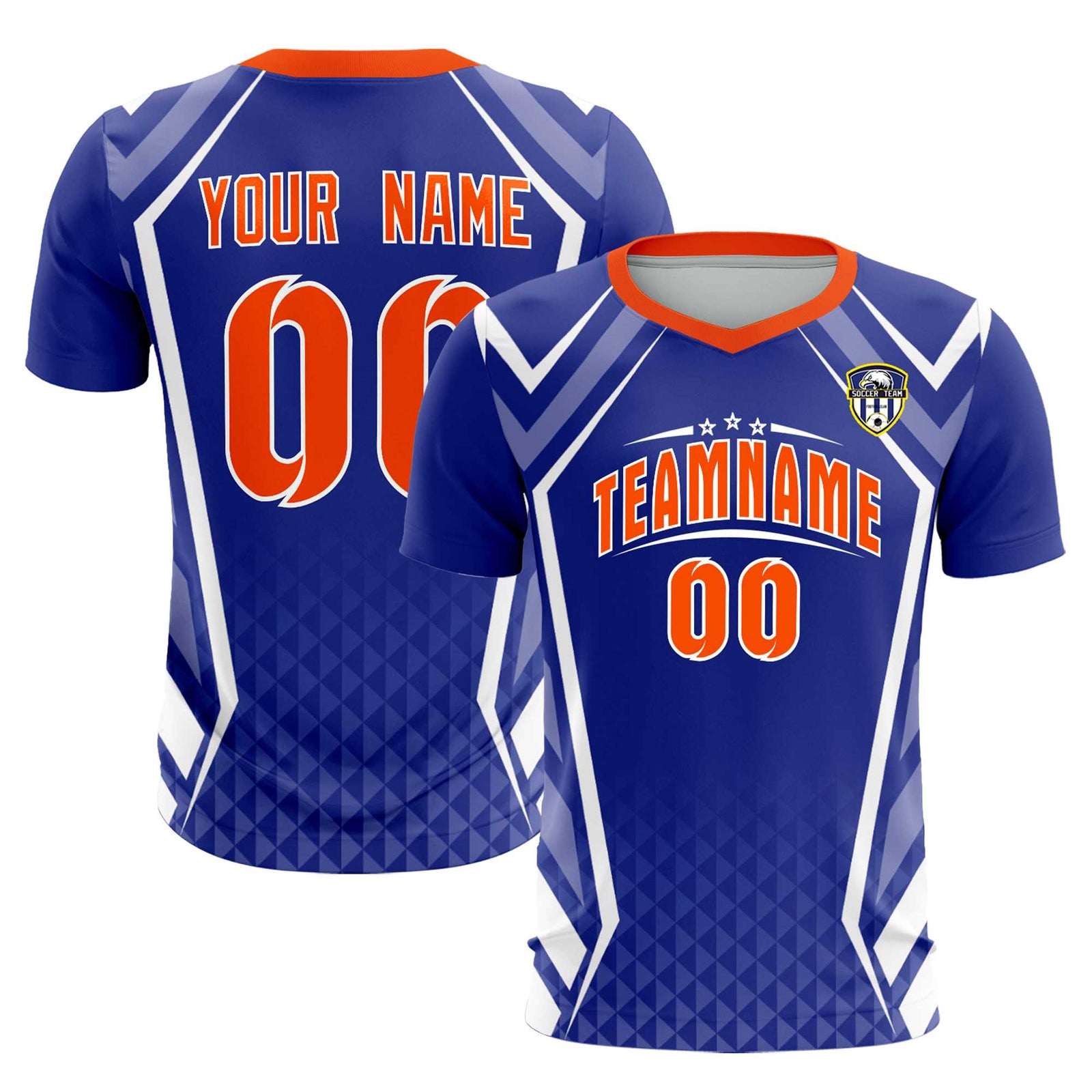 Custom Royal Abstract Breathable Soccer Tops/Sets Jersey