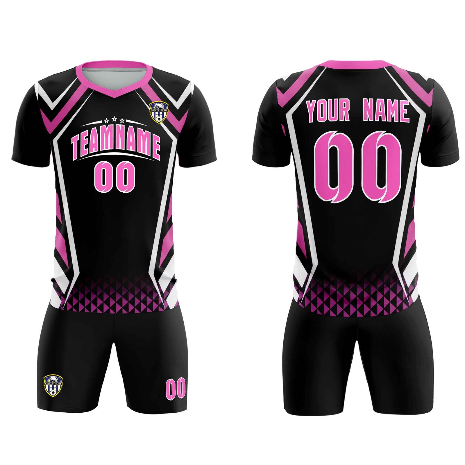 Custom Black Abstract Breathable Soccer Tops/Sets Jersey