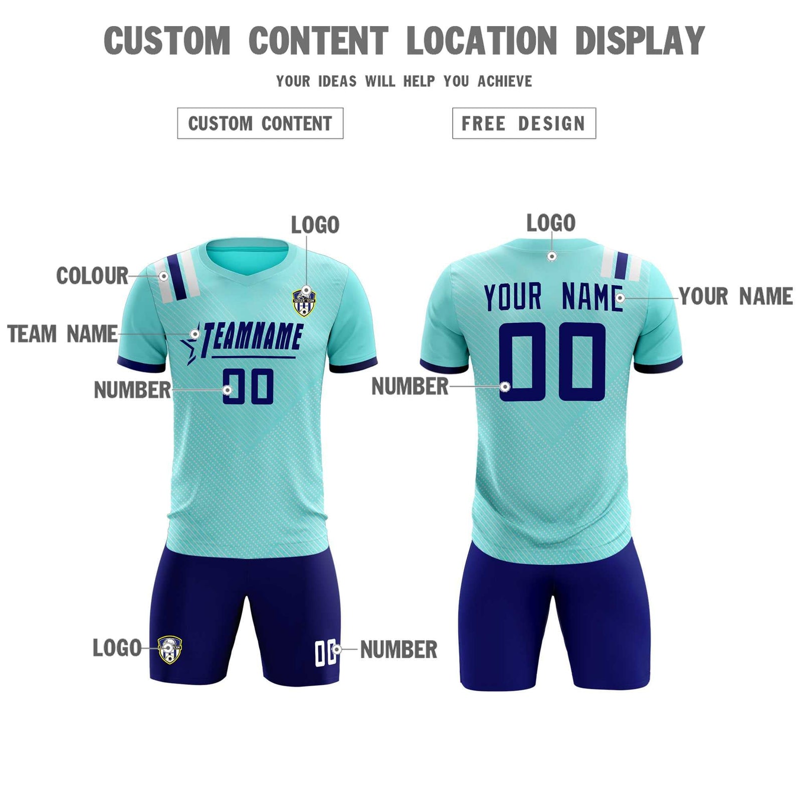 Custom Sky Blue Striped Sportswear Soccer Tops/Sets Jersey For Adults
