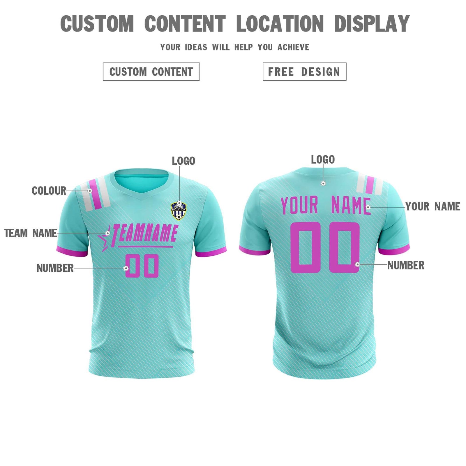 Custom Light Blue Striped Sportswear Soccer Tops/Sets Jersey For Adults
