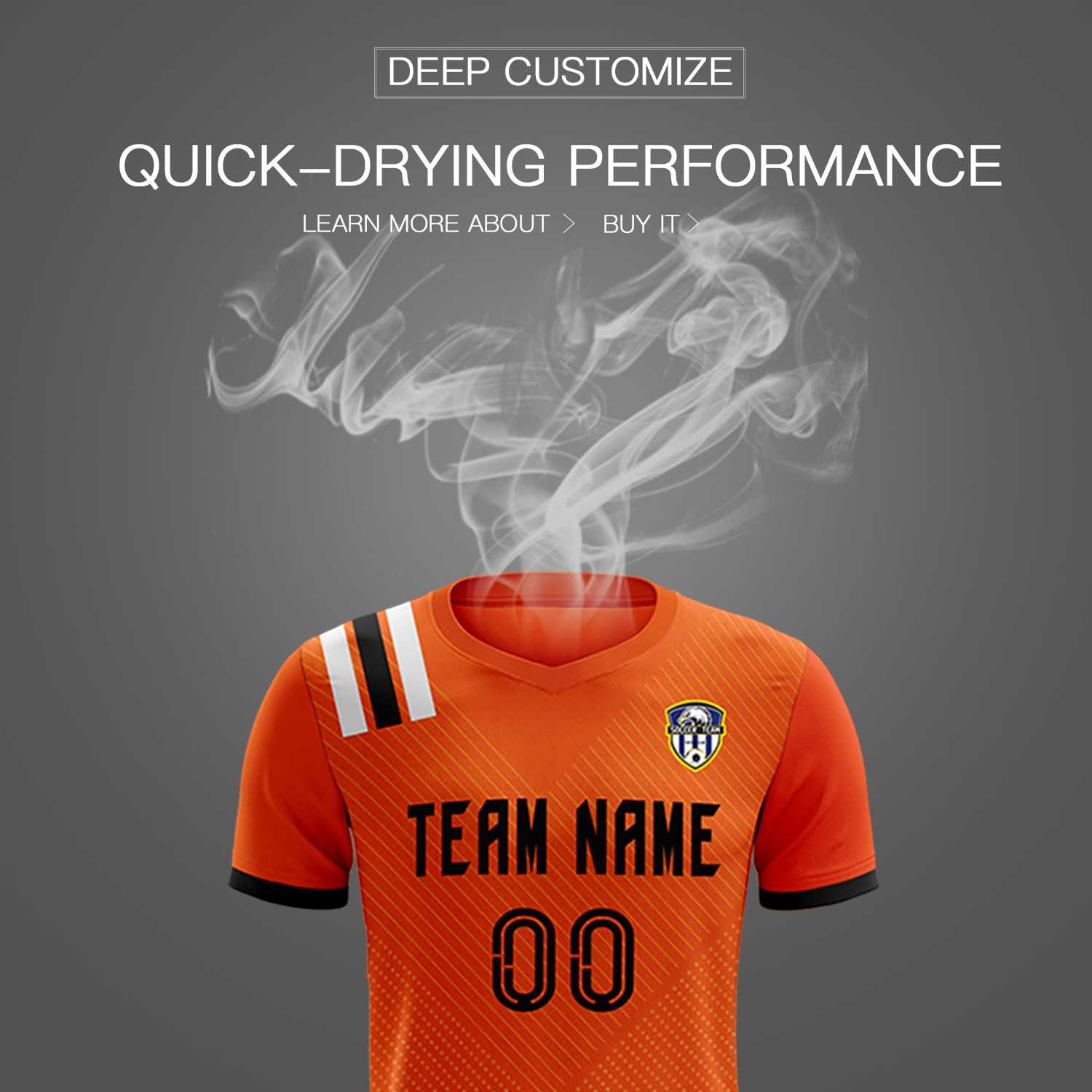 Custom Orange Striped Sportswear Soccer Tops/Sets Jersey For Adults