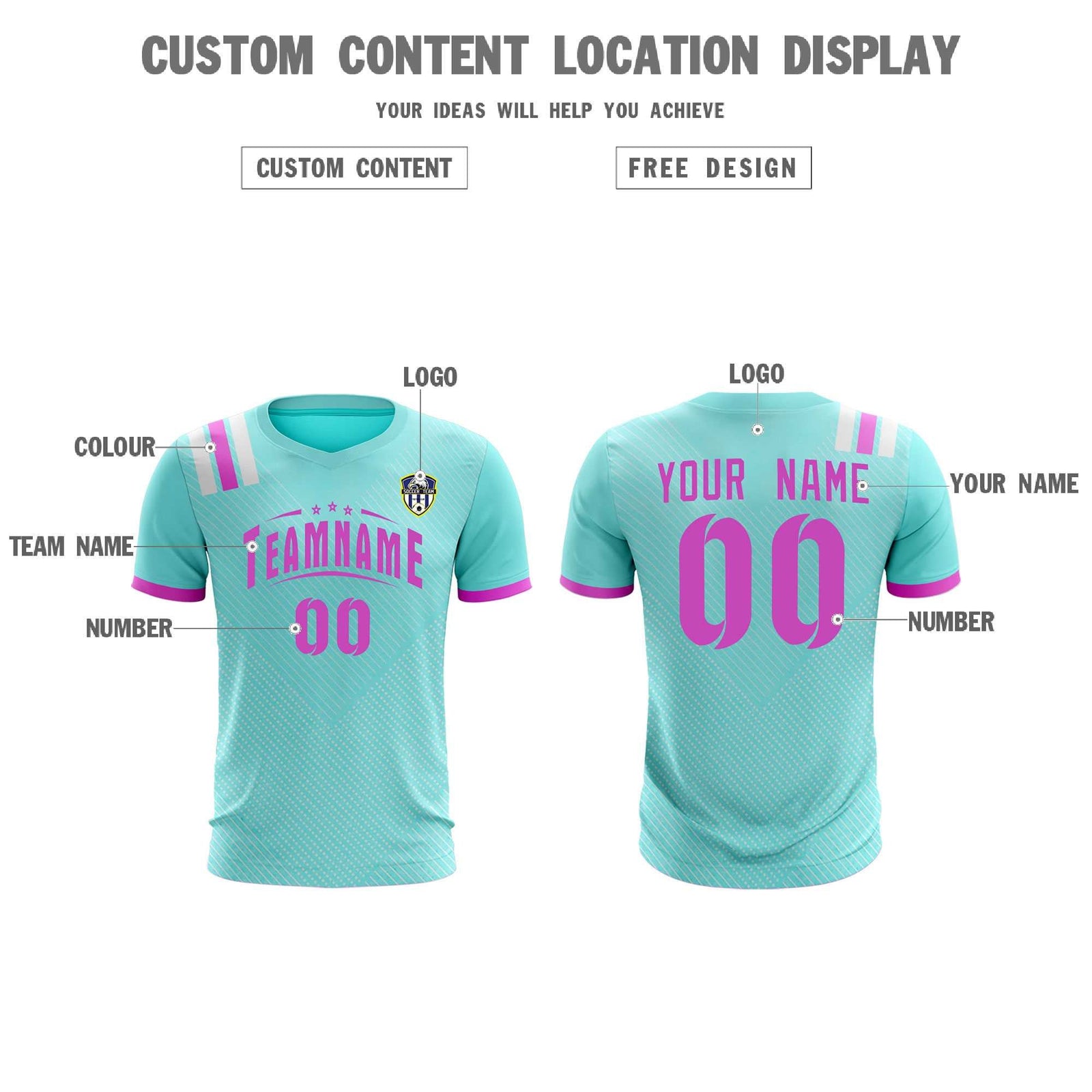 Custom Light Blue Striped Sportswear Soccer Tops/Sets Jersey For Adults