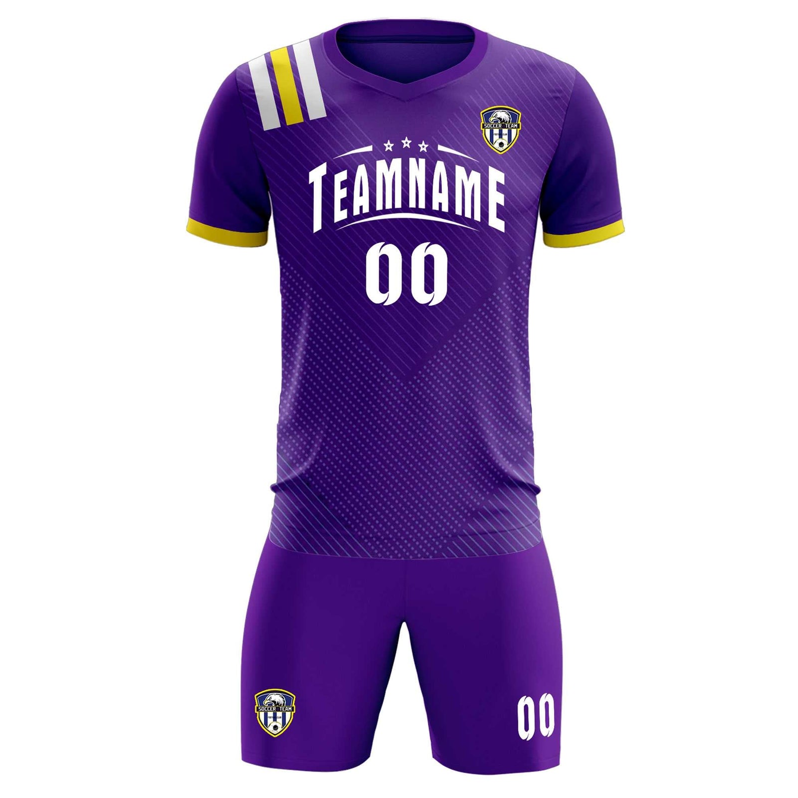 Custom Purple Striped Sportswear Soccer Tops/Sets Jersey For Adults