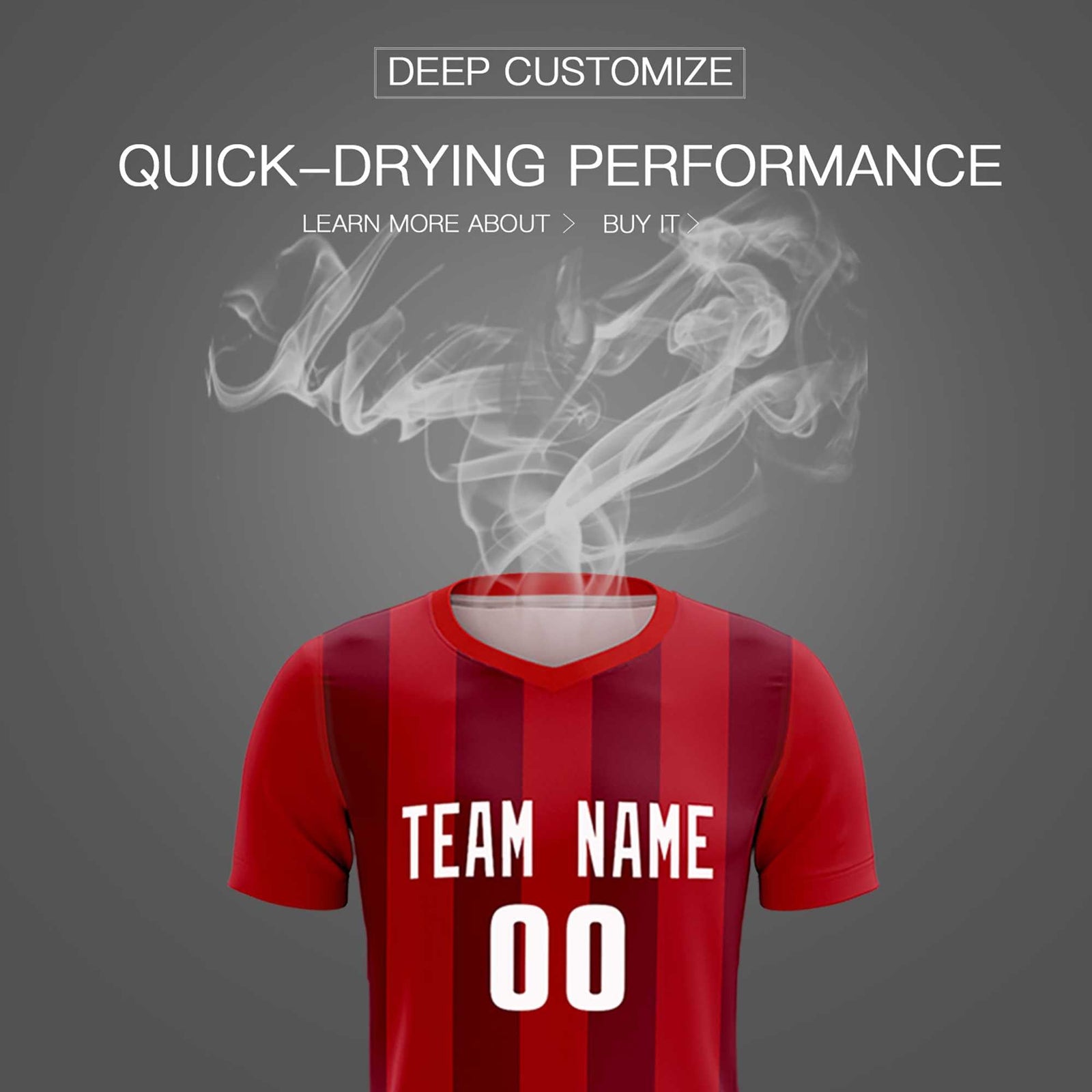 Custom Red Crimson Vertical Stripes Casual Outdoor Soccer Sets Jersey