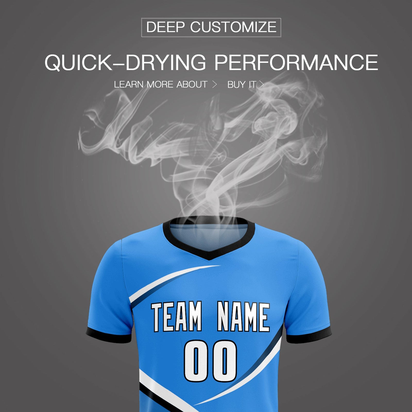 Custom Powder Blue Navy Color Block Training Uniform For Men Soccer Sets Jersey