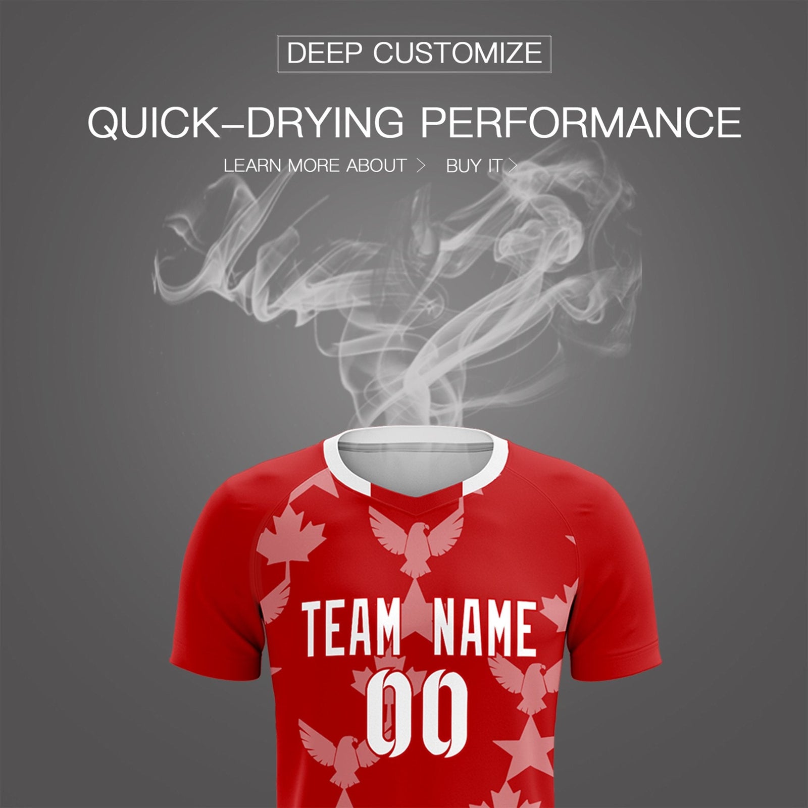 Custom Red World Cup Inspired Breathable&Quick-Drying Training Uniform Graffiti Pattern Soccer Sets Jersey