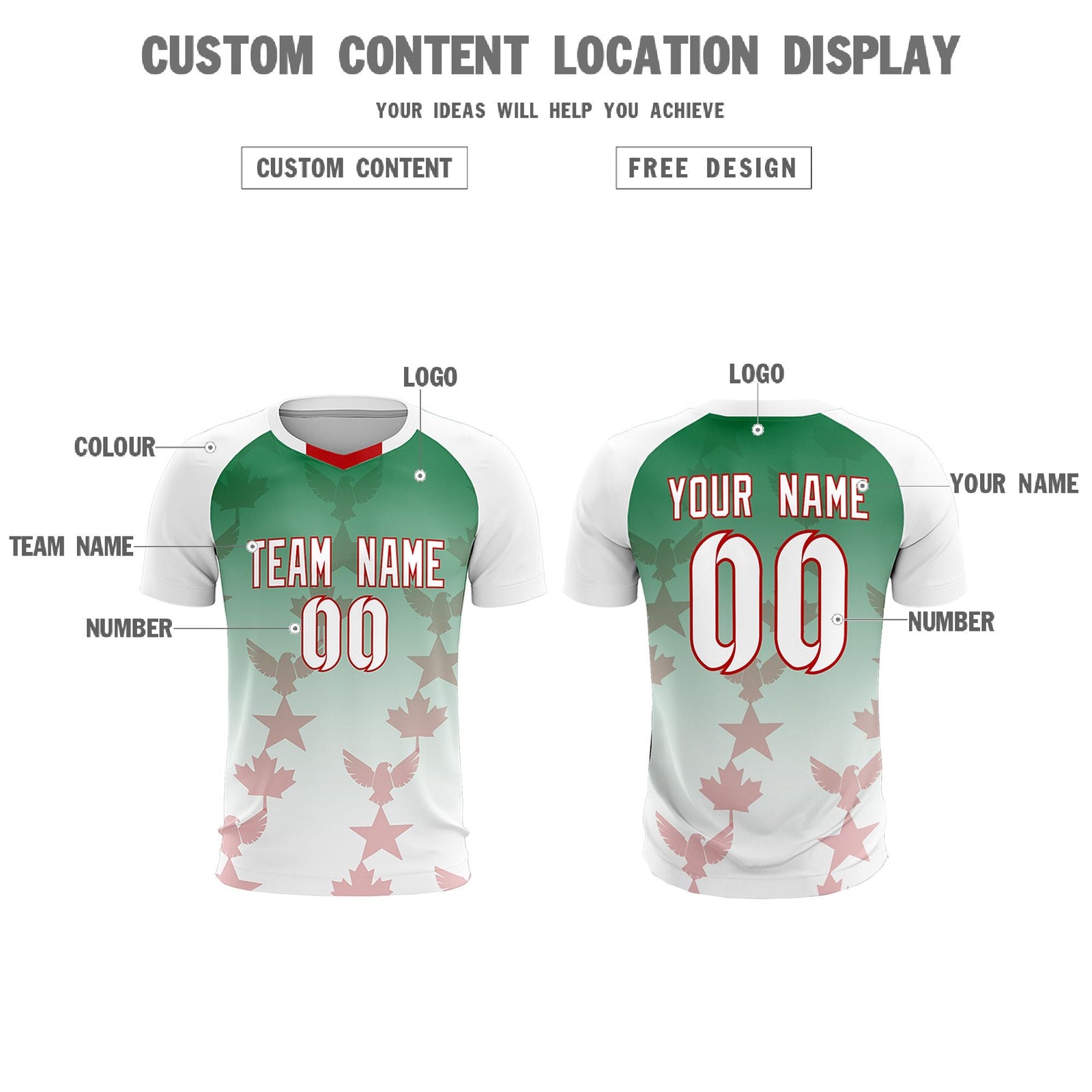 Custom White Kelly Green World Cup Inspired Quick-Drying Training Uniform Gradient Fashion Soccer Sets Jersey