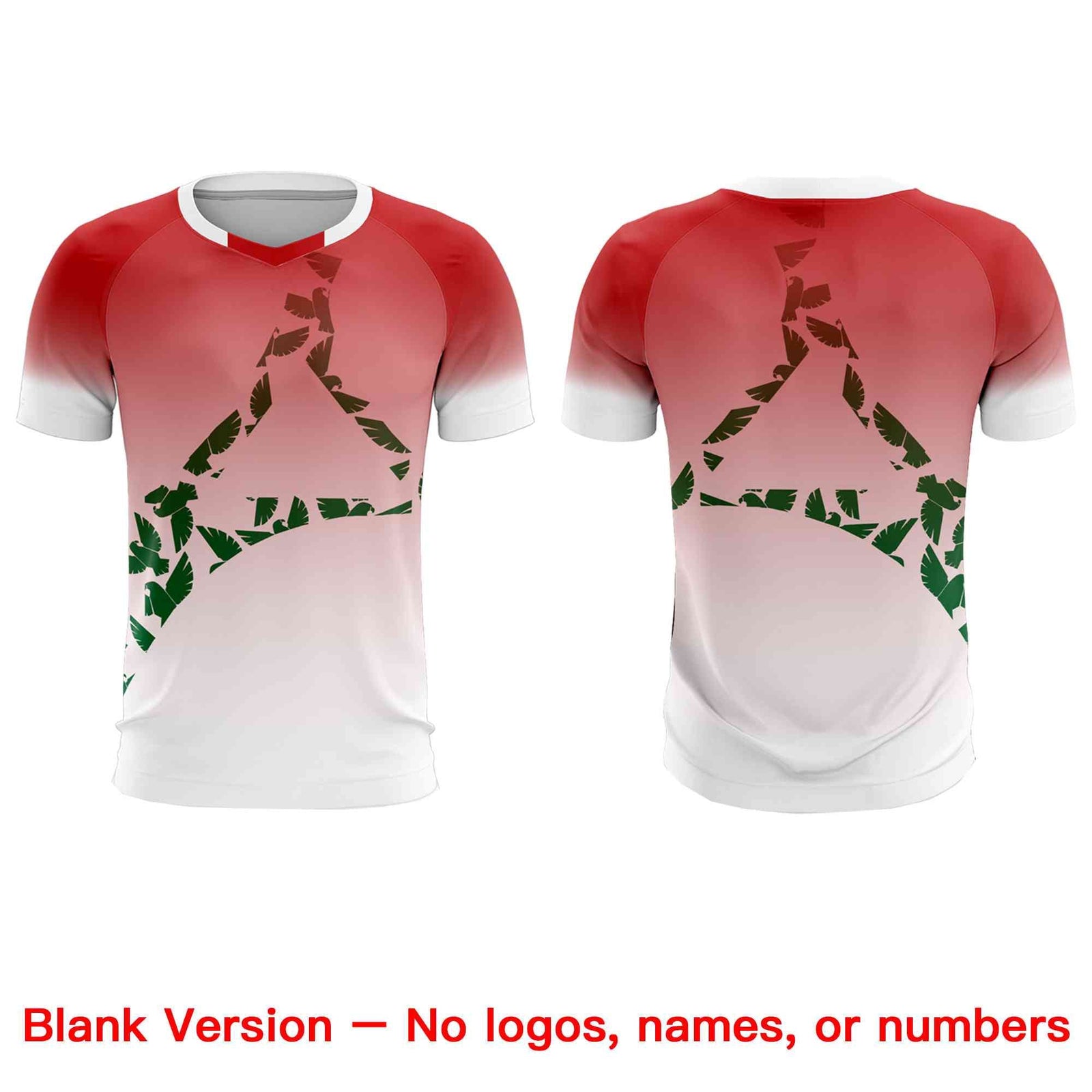 Custom Red Kelly Green Mexico Eagle World Cup Inspired Breathable Gradient Fashion Soccer Sets Jersey
