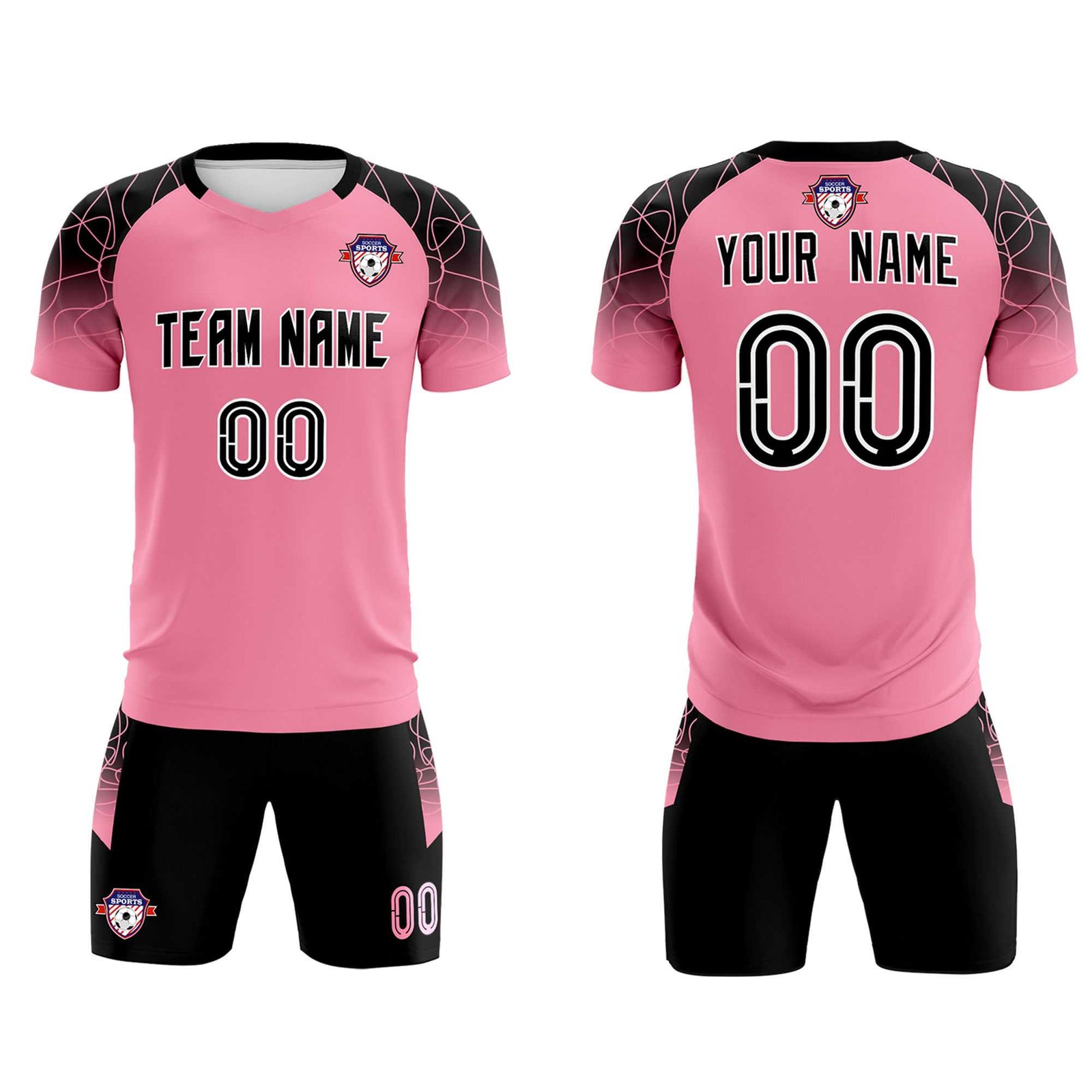 Custom Light Pink Classic Soccer Training Sets Jersey For Adults/Kids