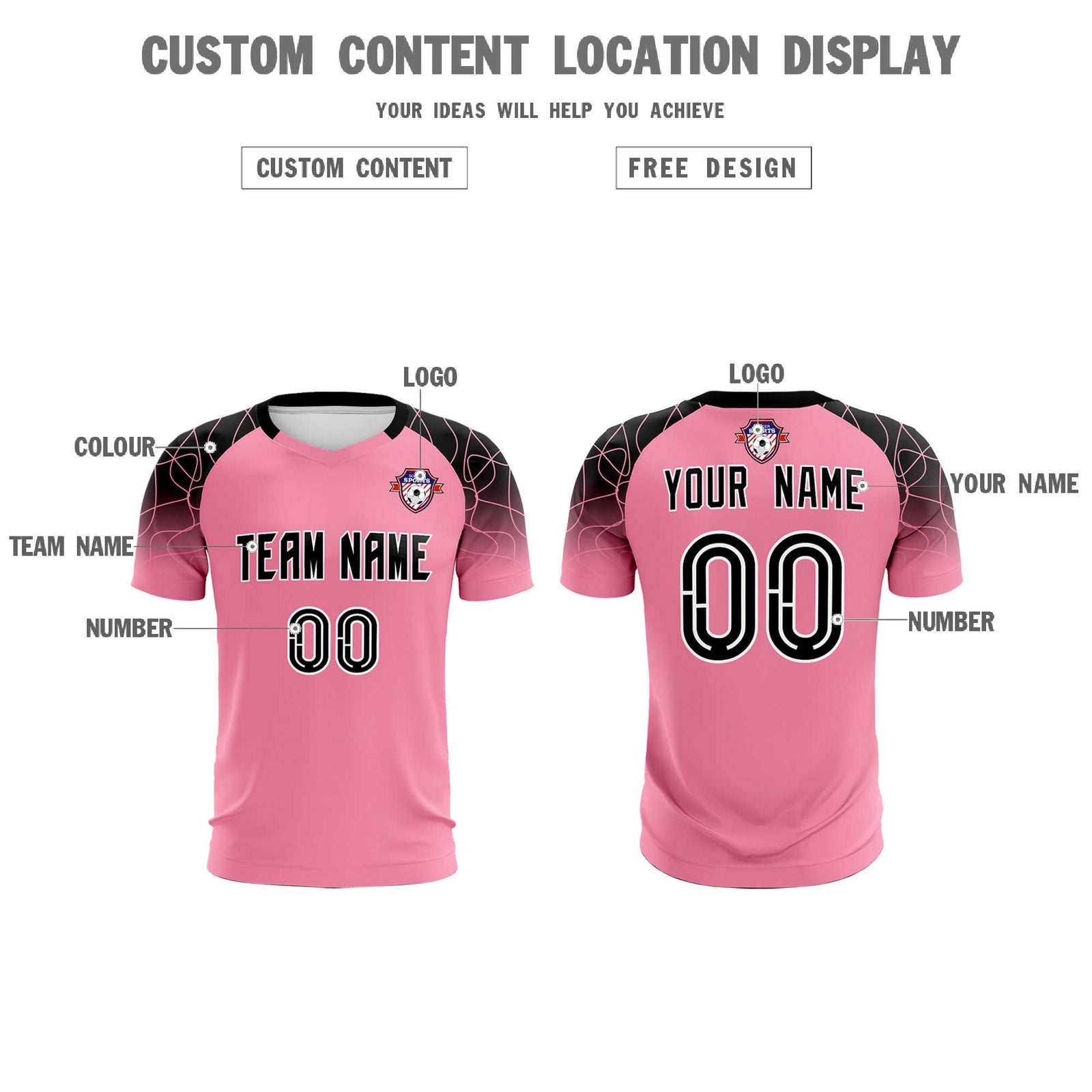 Custom Light Pink Classic Soccer Training Sets Jersey For Adults/Kids