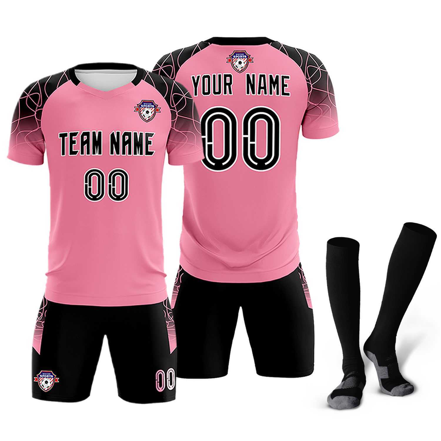 Custom Light Pink Classic Soccer Training Sets Jersey For Adults/Kids
