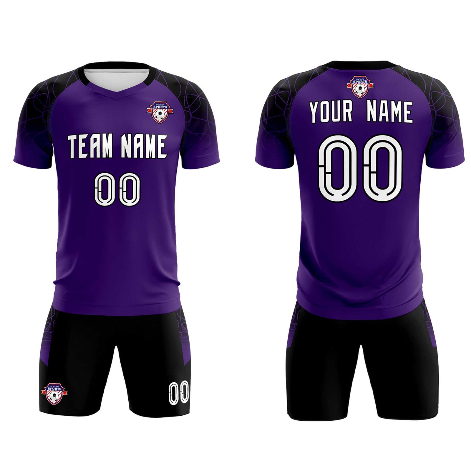 Custom Purple Classic Soccer Training Sets Jersey For Adults/Kids