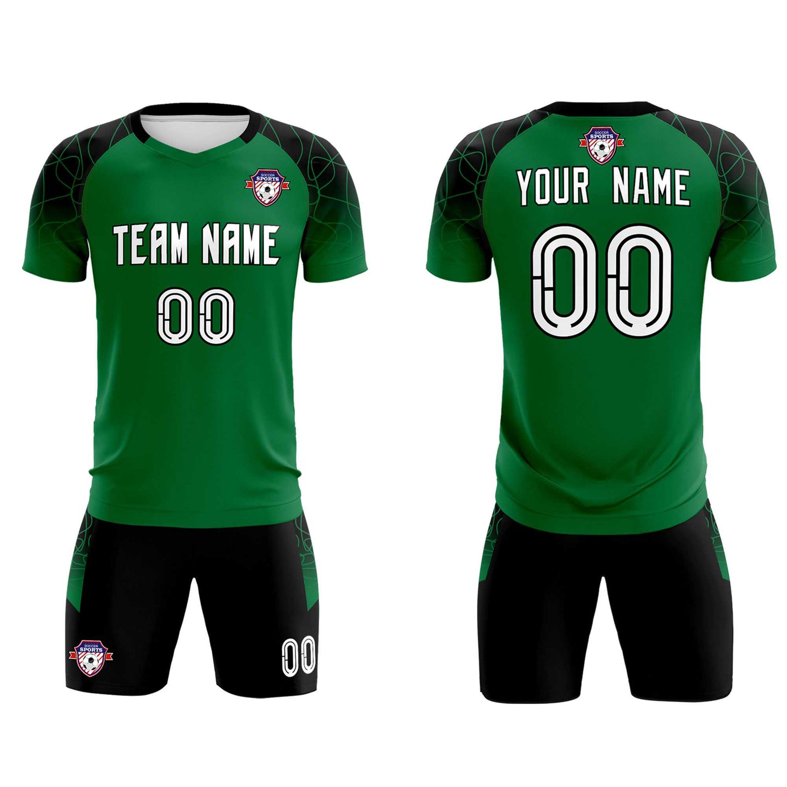 Custom Kelly Green Classic Soccer Training Sets Jersey For Adults/Kids