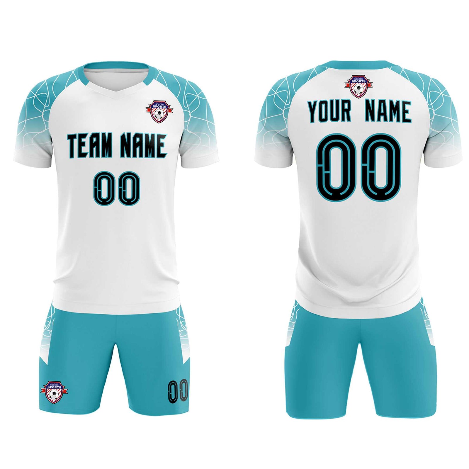 Custom White Classic Soccer Training Sets Jersey For Adults/Kids