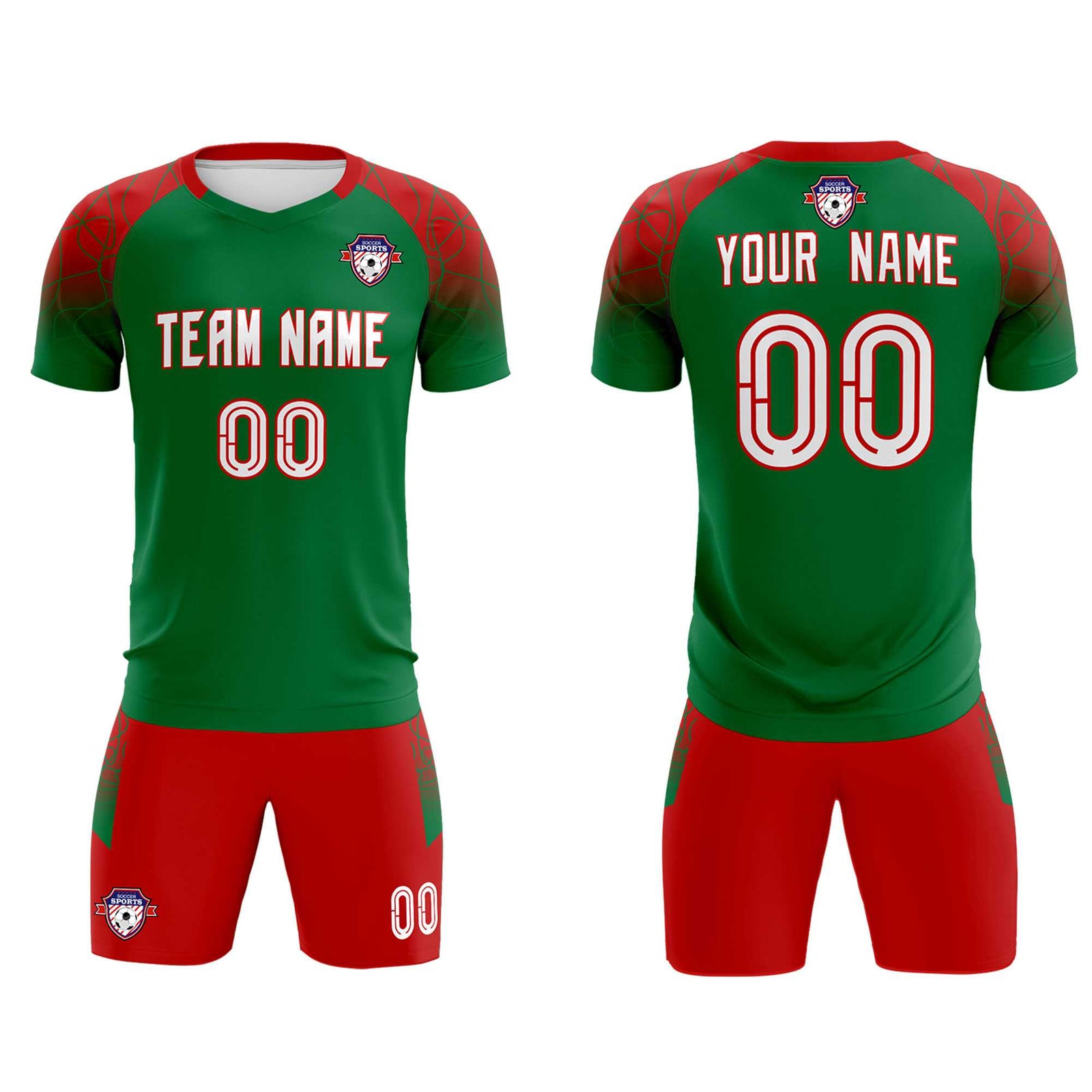 Custom Kelly Green Classic Soccer Training Sets Jersey For Adults/Kids