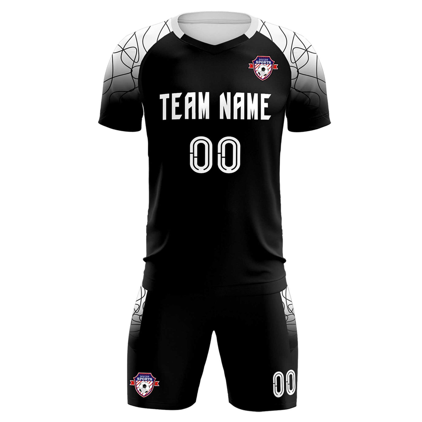 Custom Black Classic Soccer Training Sets Jersey For Adults/Kids