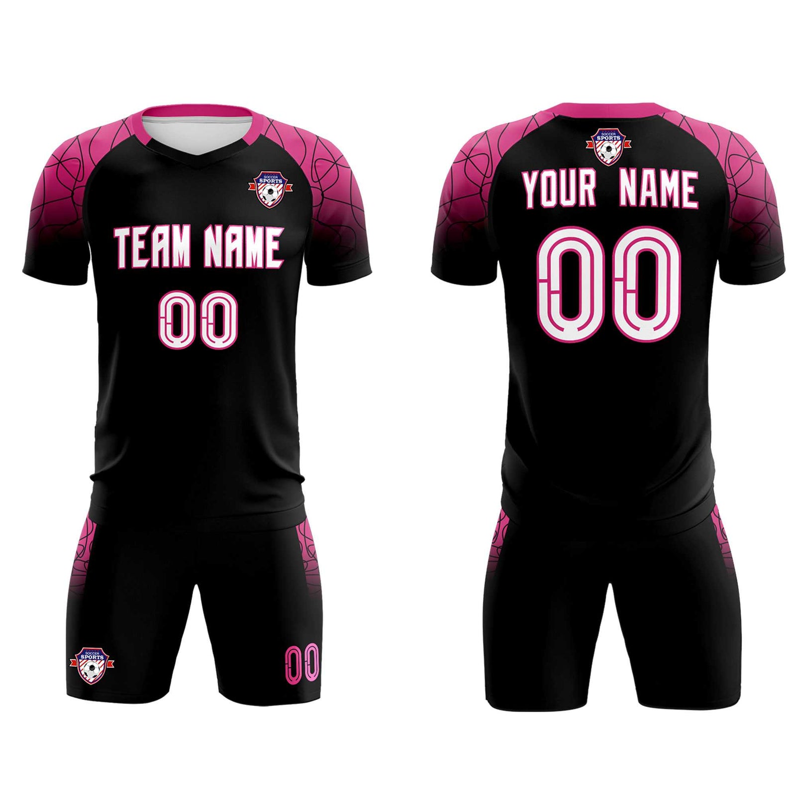 Custom Black Classic Soccer Training Sets Jersey For Adults/Kids