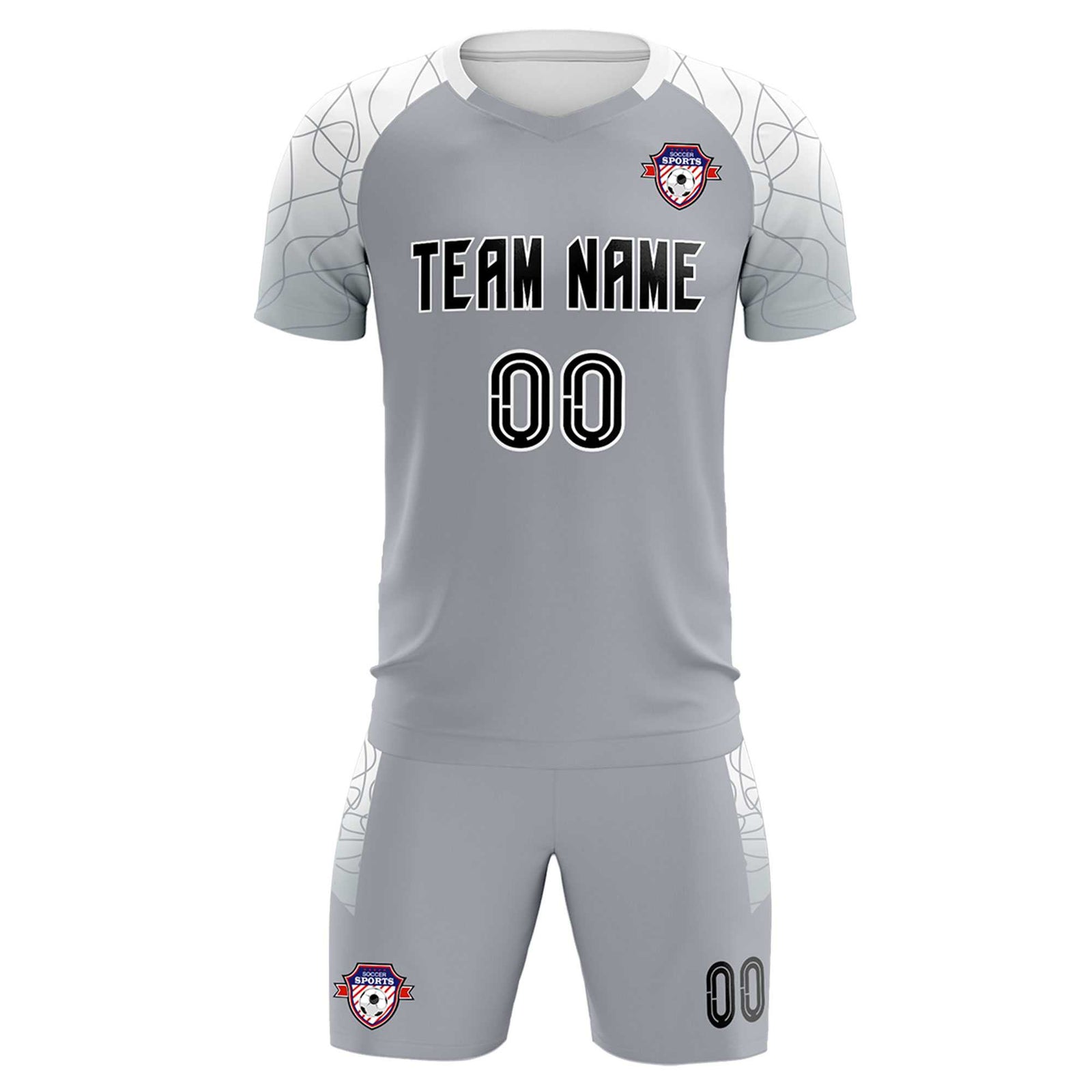Custom Silver Classic Soccer Training Sets Jersey For Adults/Kids